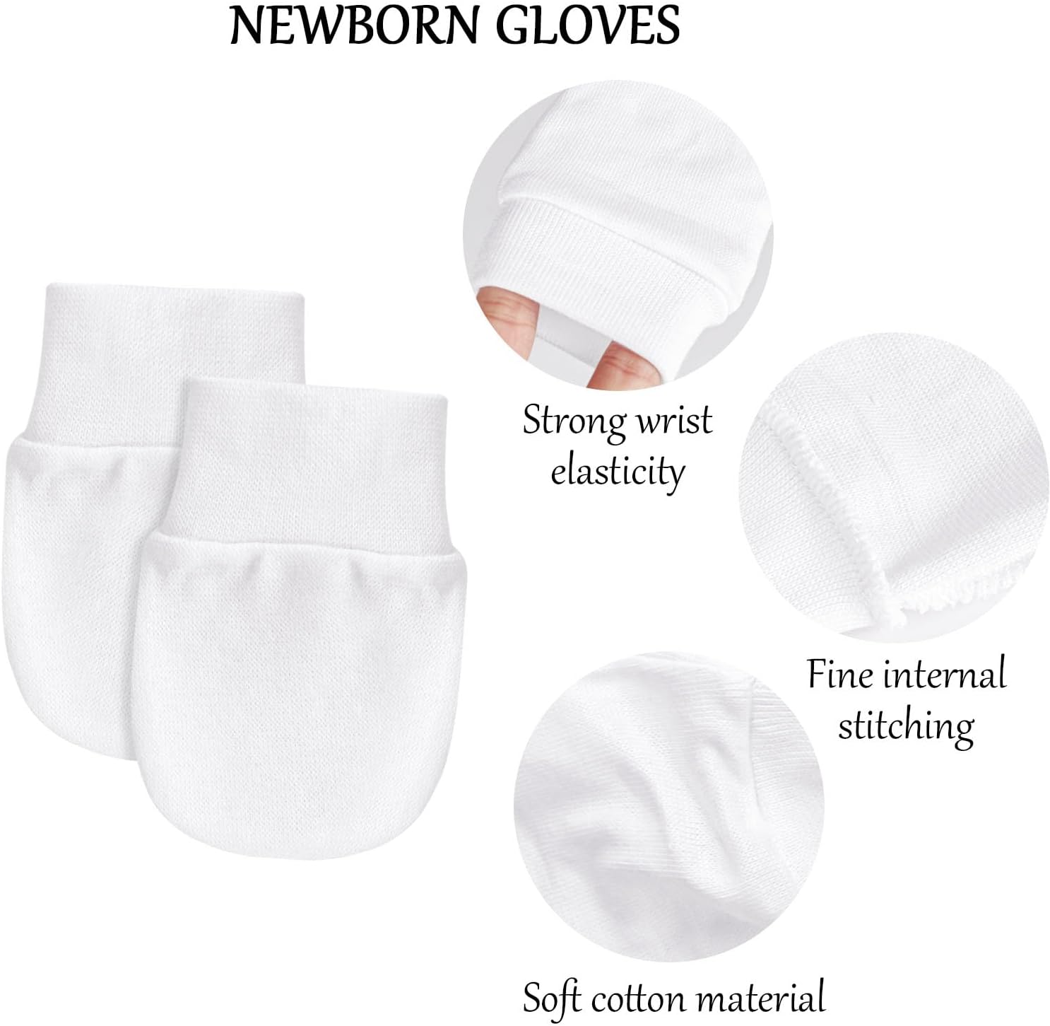 Baby Mittens No Scratch Soft Gentle Safe for Infants
