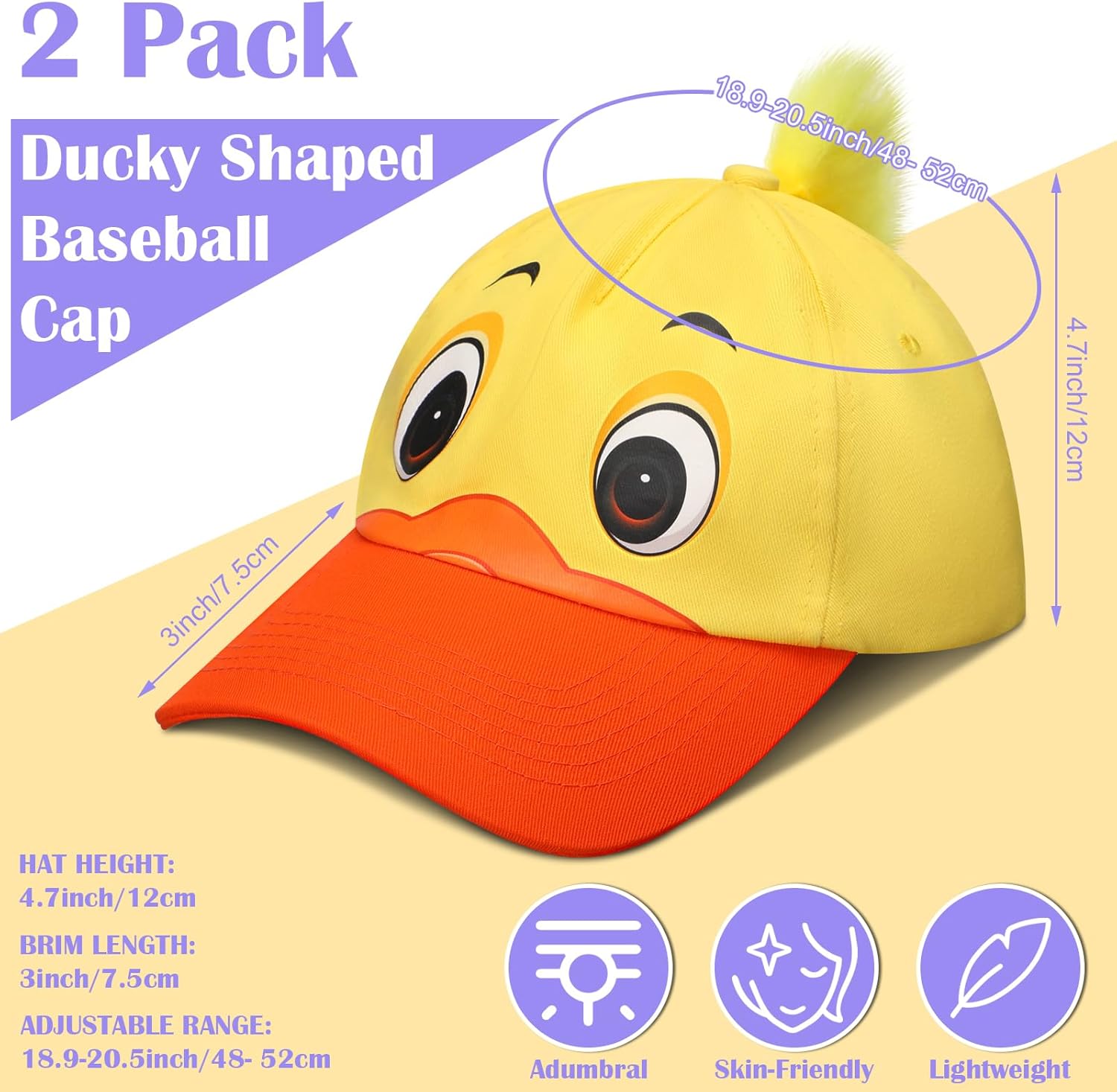 Riyiper 2-Piece Duck Back Baseball Cap