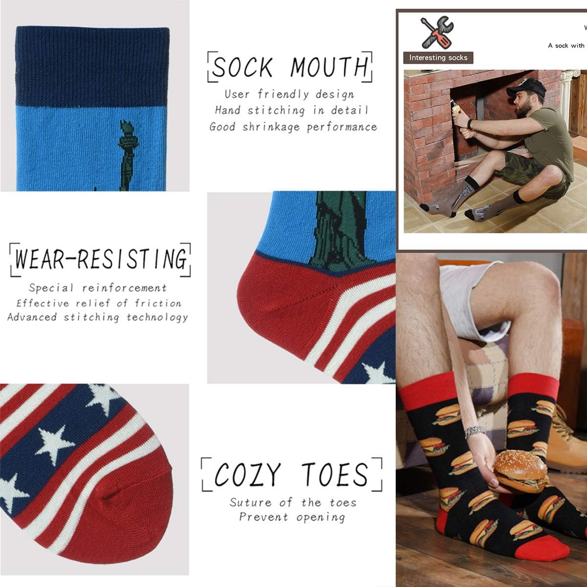Mens Funny Novelty Cotton Socks Crazy Design
