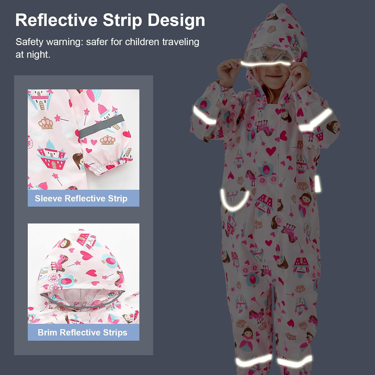 KidsToddlerRainSuitGirlsBoysRaincoat1-10Years
