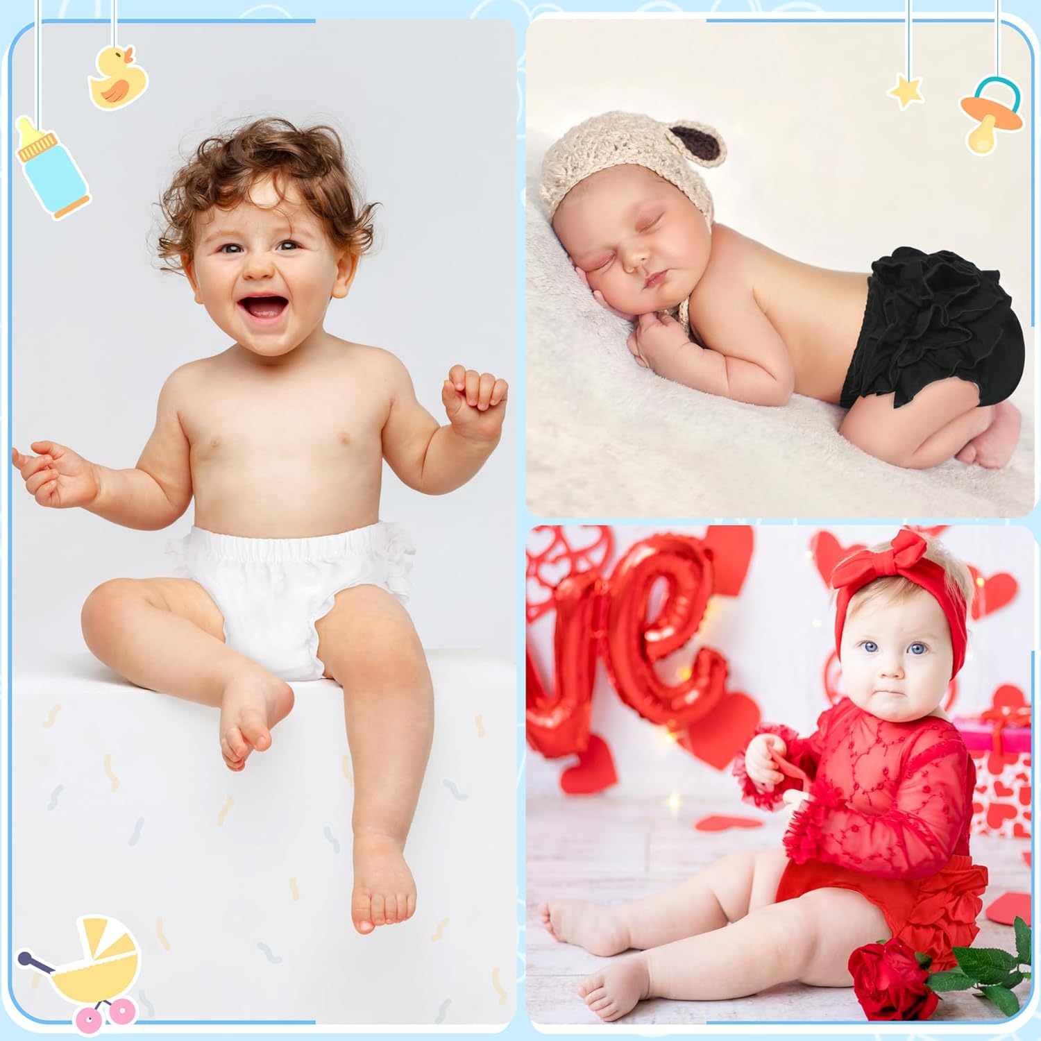 Perfect Diaper Covers for Babies - Olreco Ruffle Bloomers for Girls