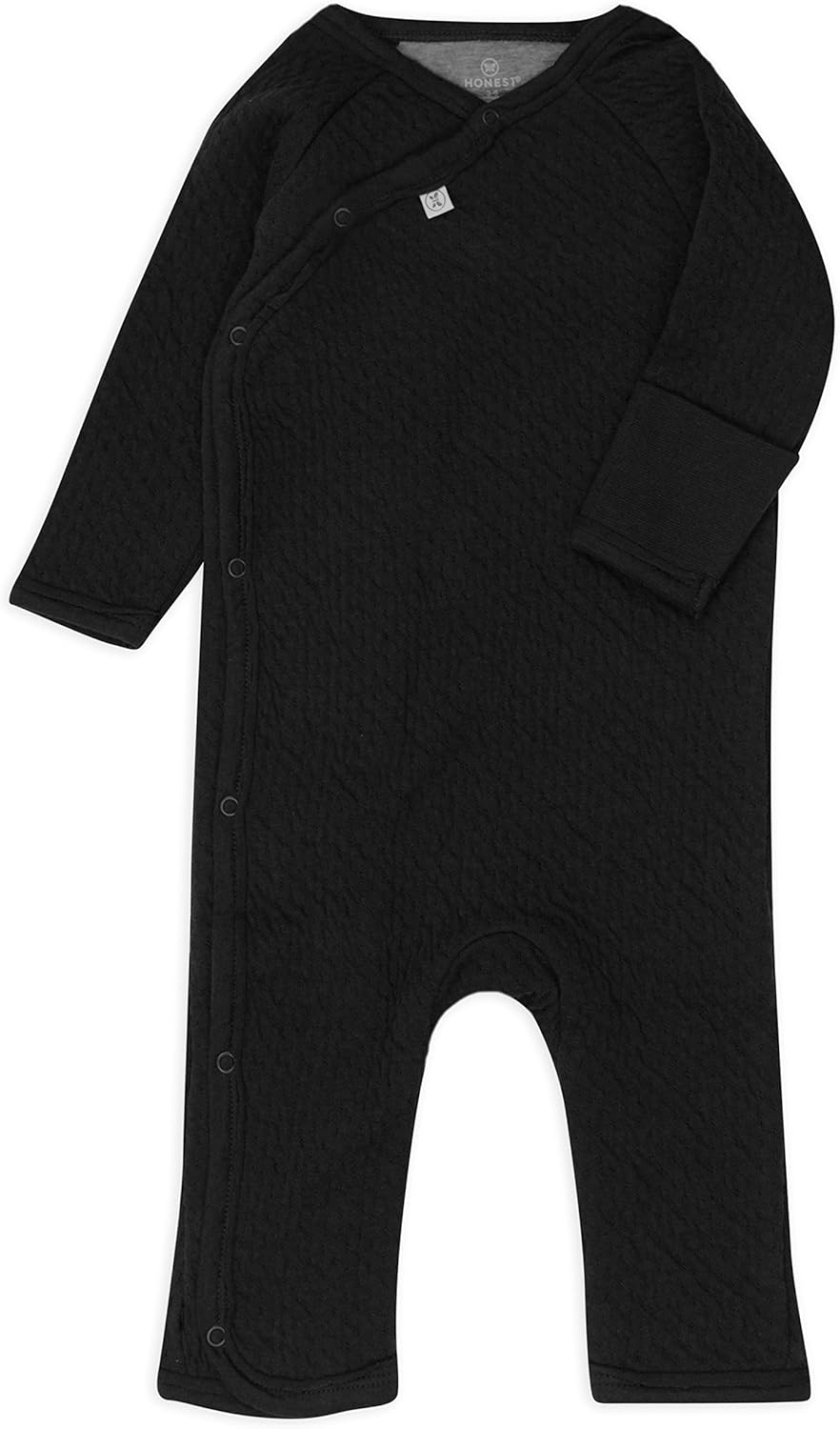 Organic Cotton Matelasse Kimono Coverall Black