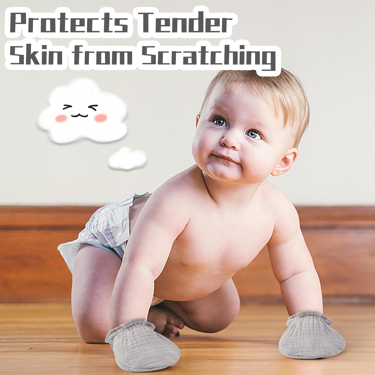 Pro Goleem Soft Breathable Baby Mittens for Newborns