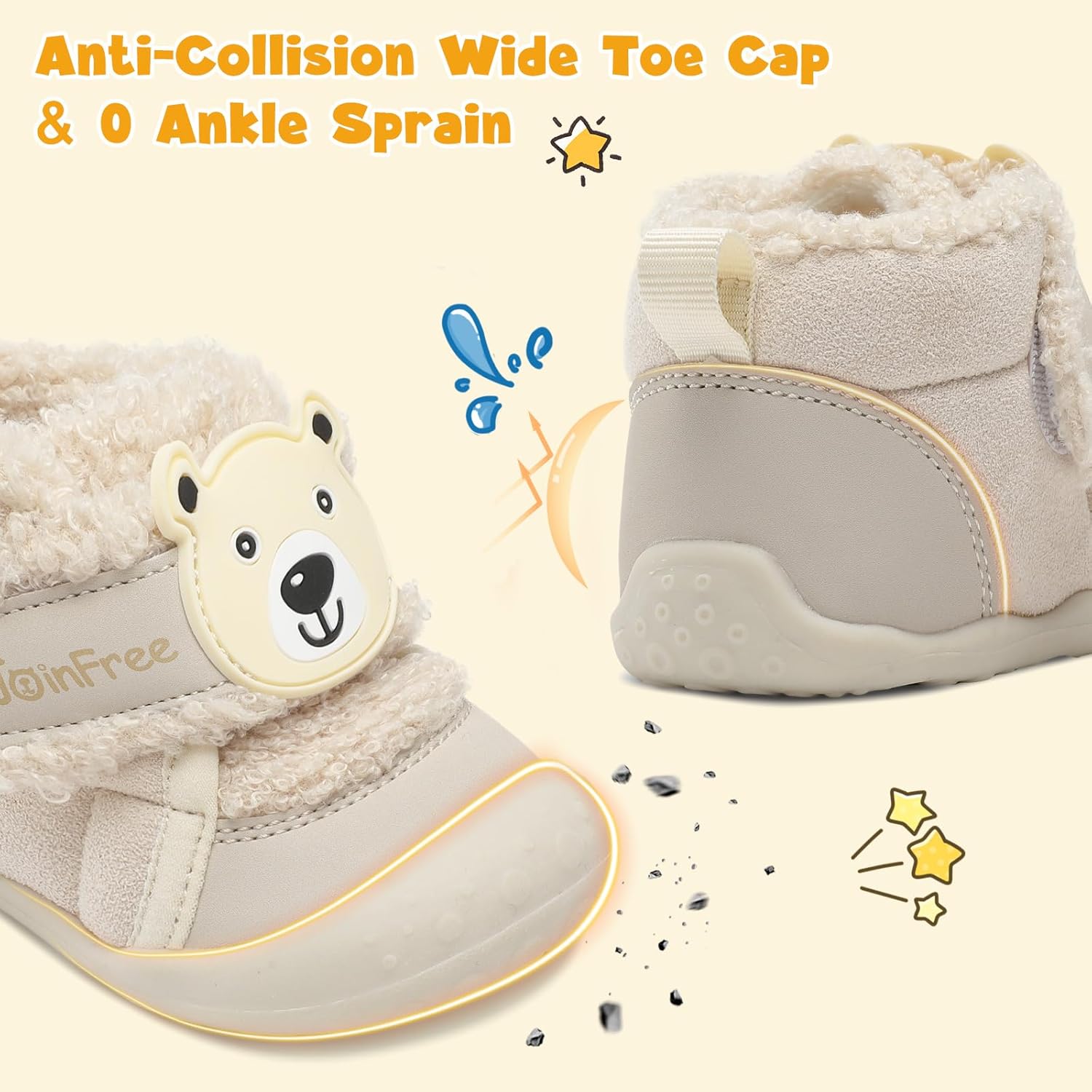 JOINFREE Baby Slippers for Toddler Boys and Girls Cozy Warm Winter Shoes