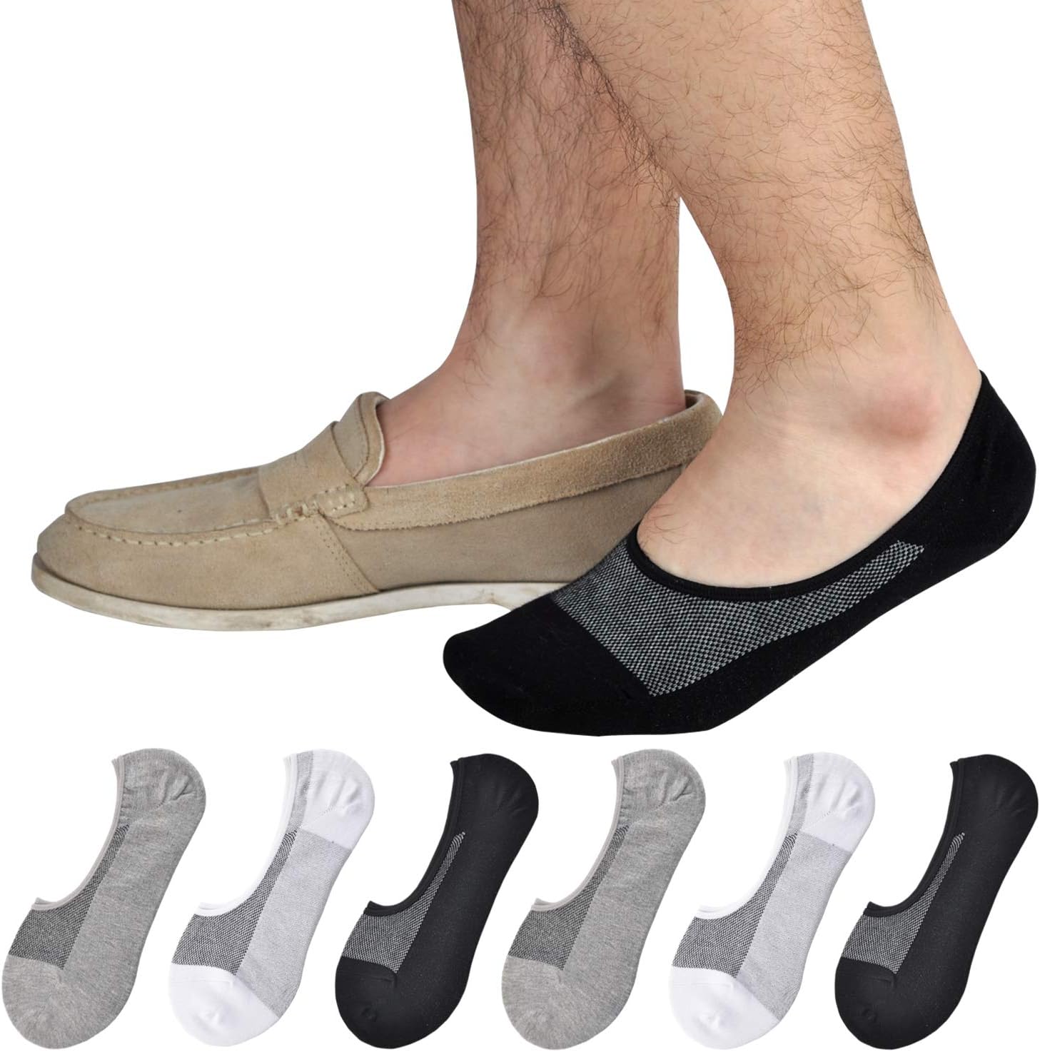 JORMATT No-Show Socks for Men