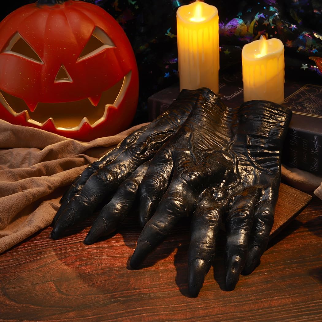 Halloween Costume Gloves for Adults - Flexible PVC Trick or Treat Trick