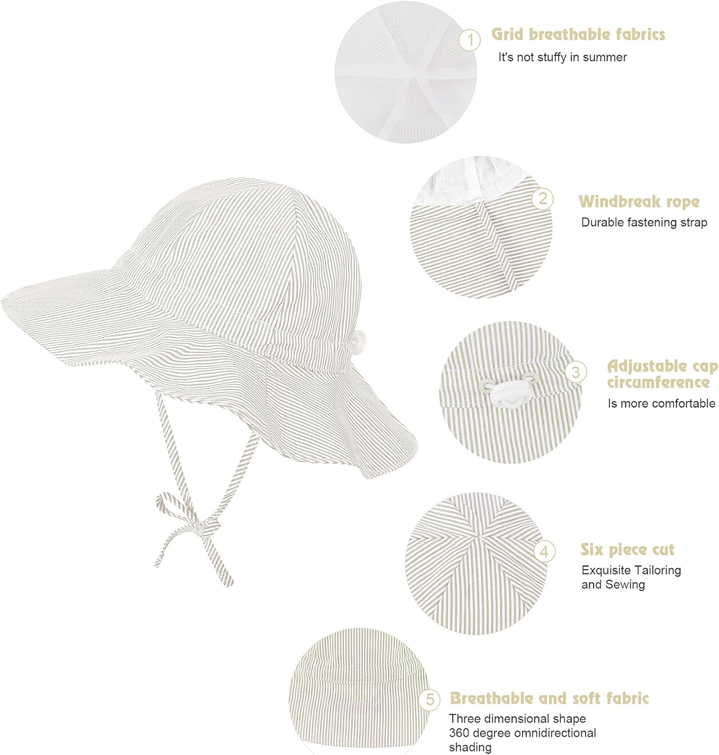Zando Baby Sun Hat UPF 50 Protection