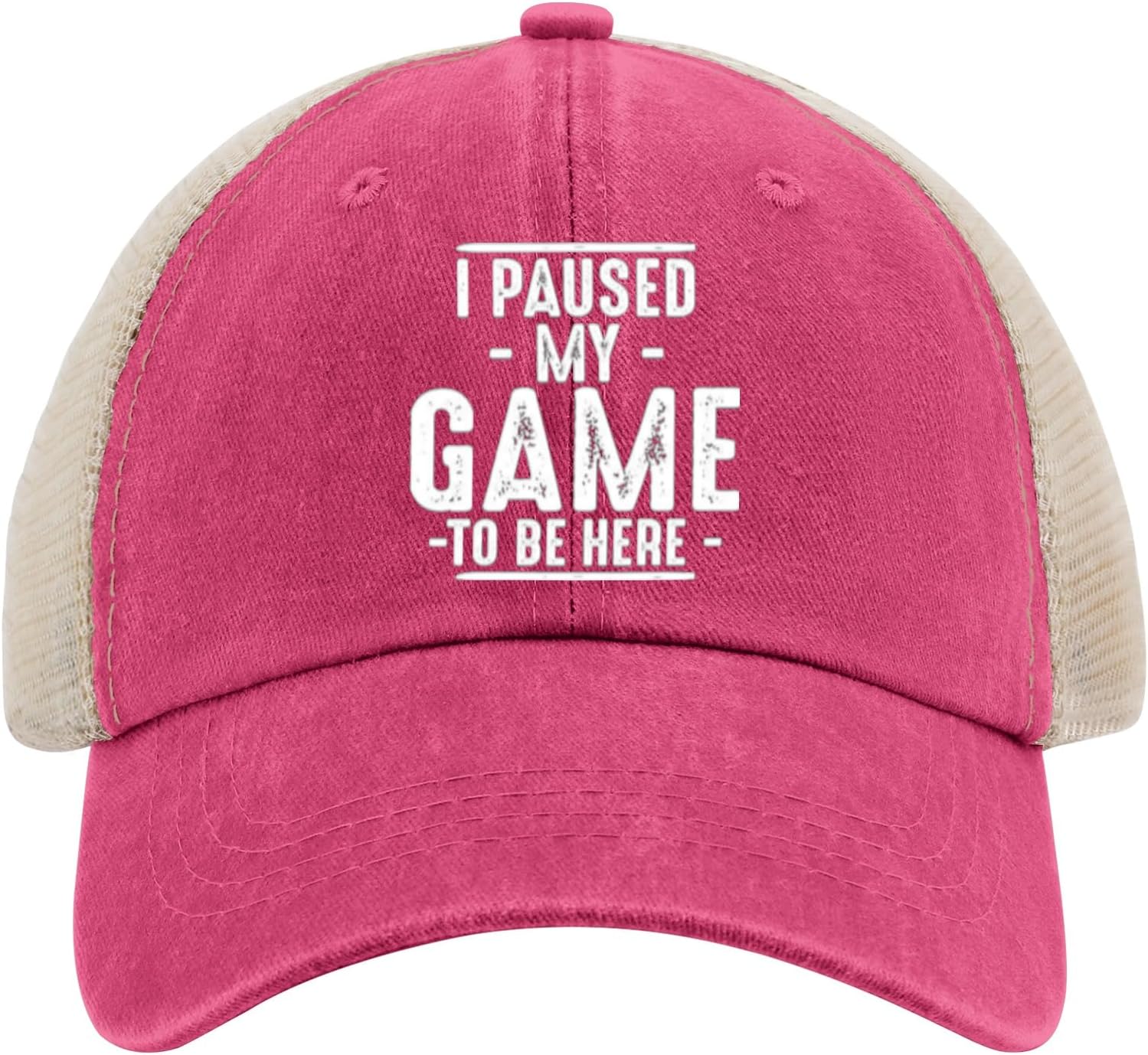 I Paused My Game to Be Here Funny Gaming Mens Novelty Trucker Hat