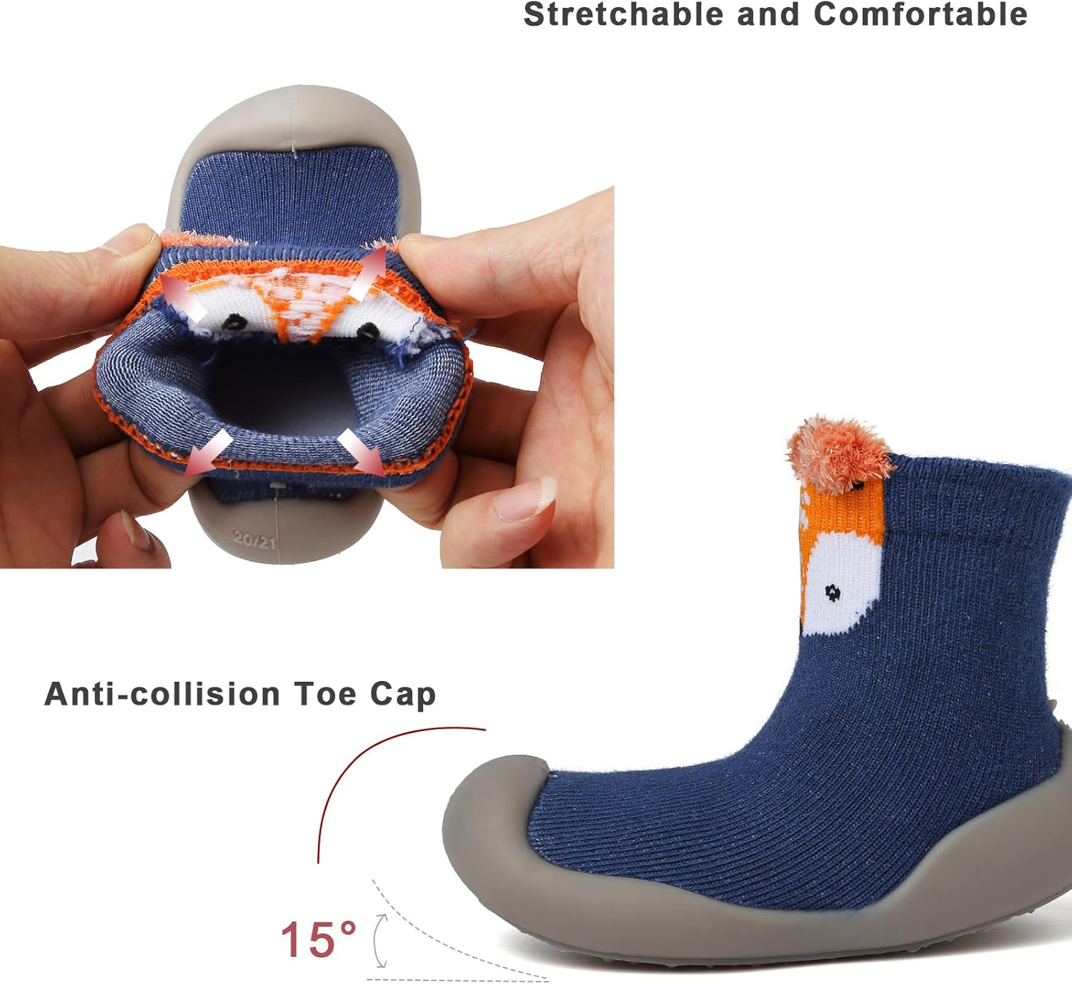 Chaoslook Baby Sock Shoes - Soft Non-Slip Rubber Sole Toddler Slipper
