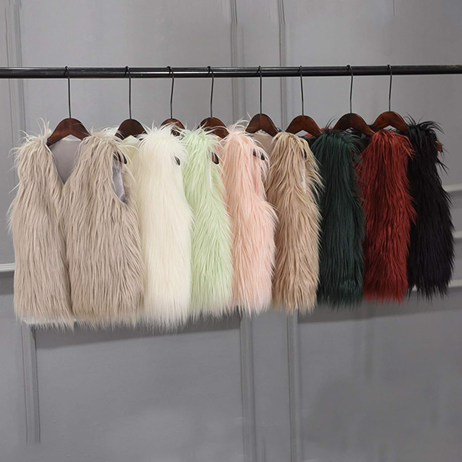 Kids Girls Faux Furry Vest Coat