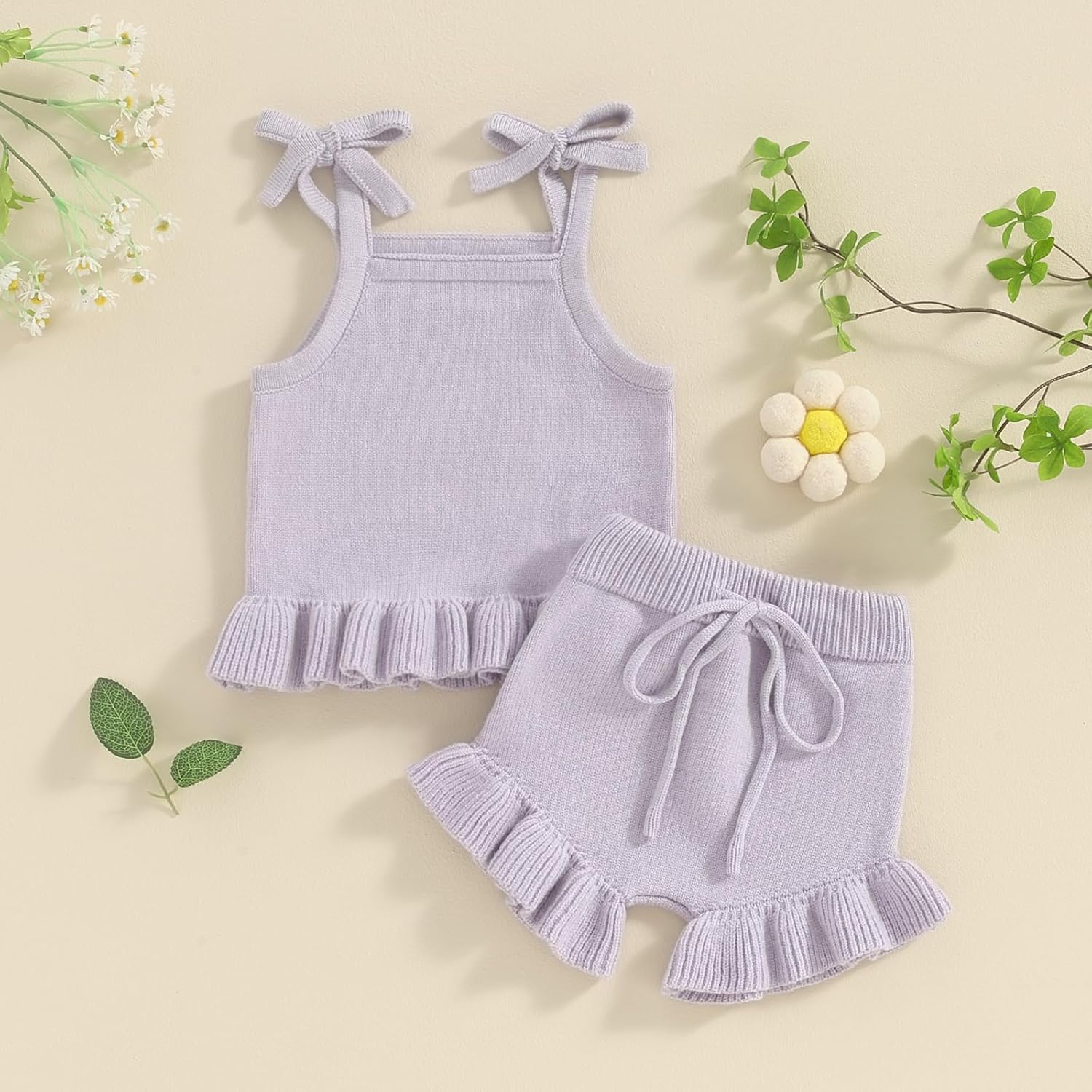 Emmababy Summer Knit Set for Girls Lightweight Stylish