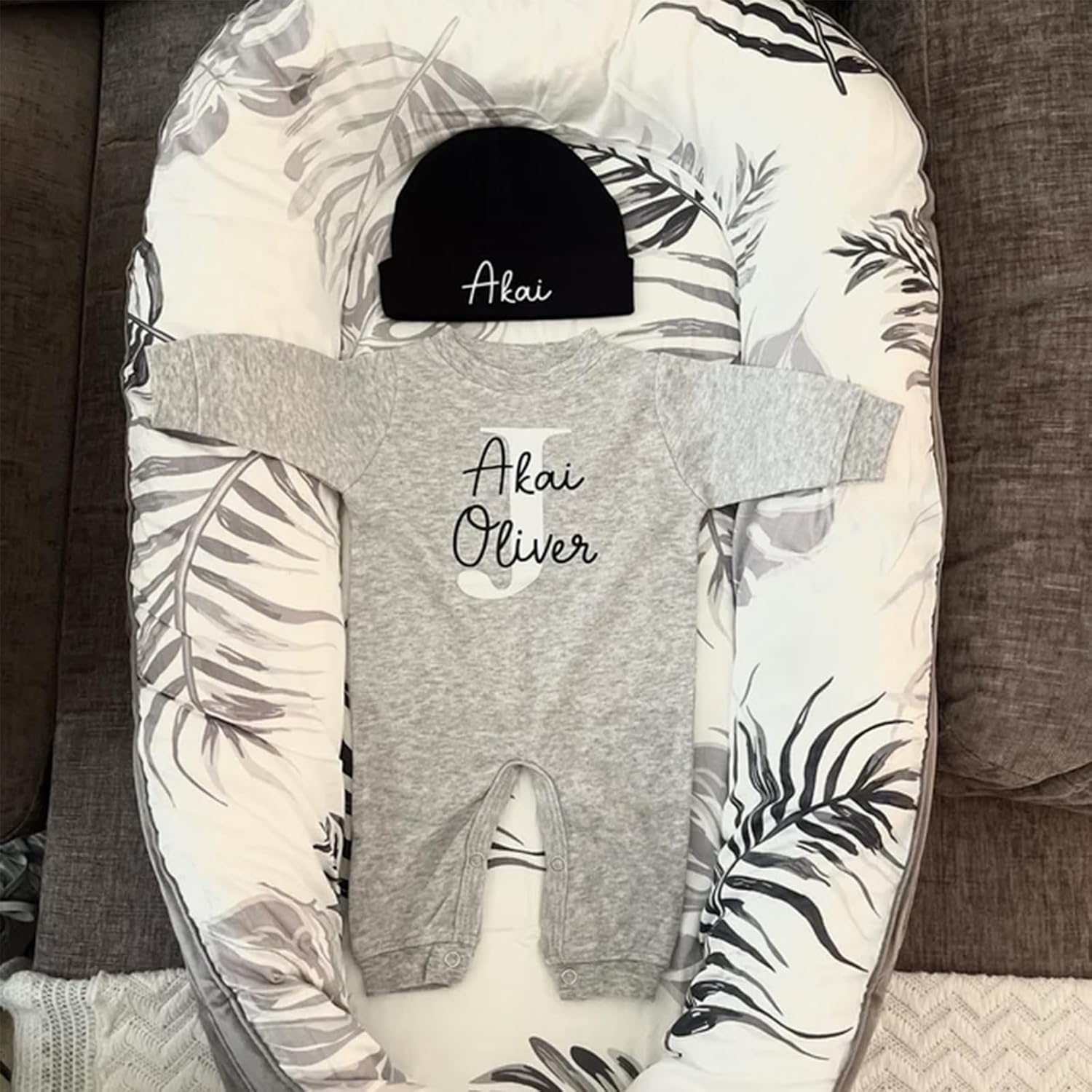 Custom Personalized Newborn Baby Coming Home Outfit with Monogrammed