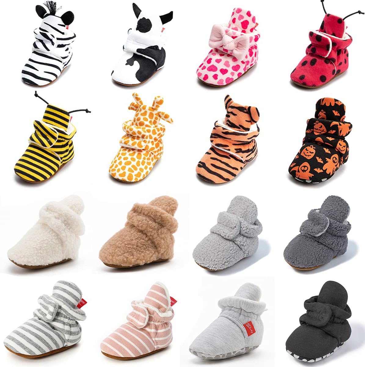OhsoFy - Soft Non-Slip Cotton Booties for Newborn Infant