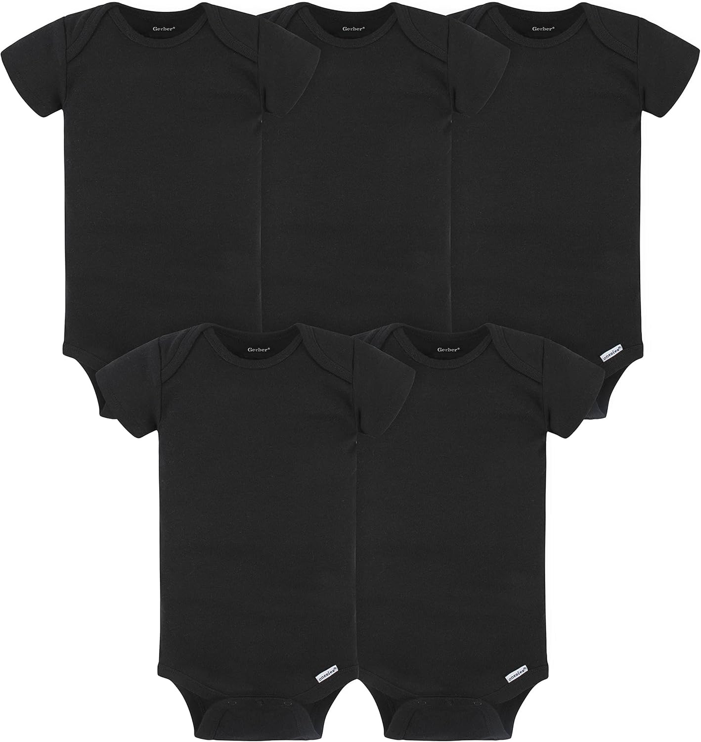 Gerber Baby 5-Pack Solid Onesie Bodysuits 1