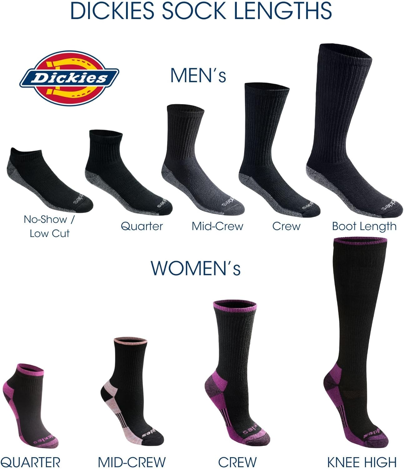 Dickies Mens Dri-Tech Original Moisture Control Crew Socks M-XXL