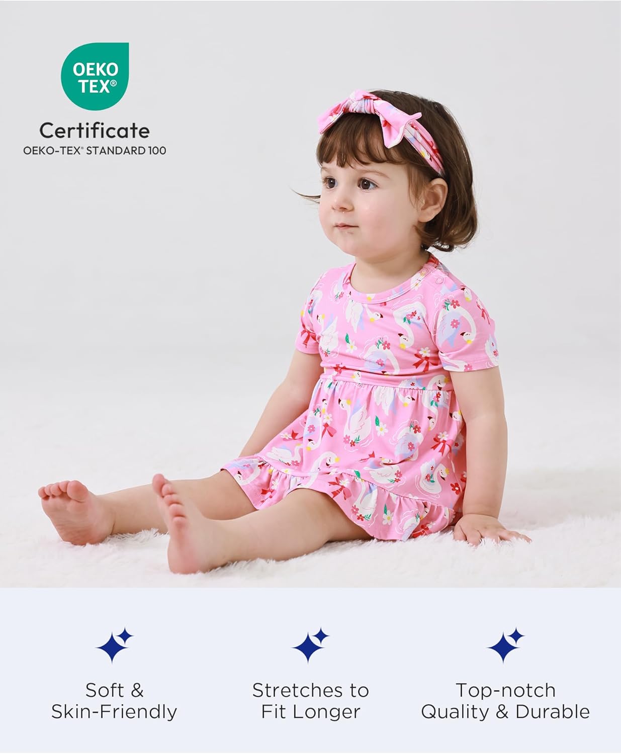 Stylish Summer Baby Girl Bodysuit Dress