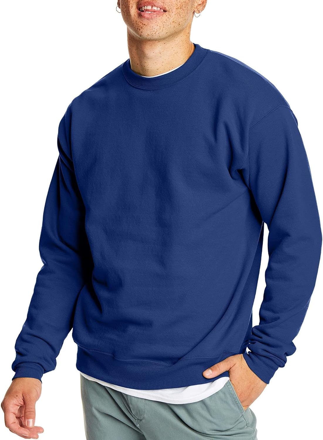 Hanes Mens EcoSmart Fleece Pullover Crewneck Sweatshirt 1 or 2 Pack