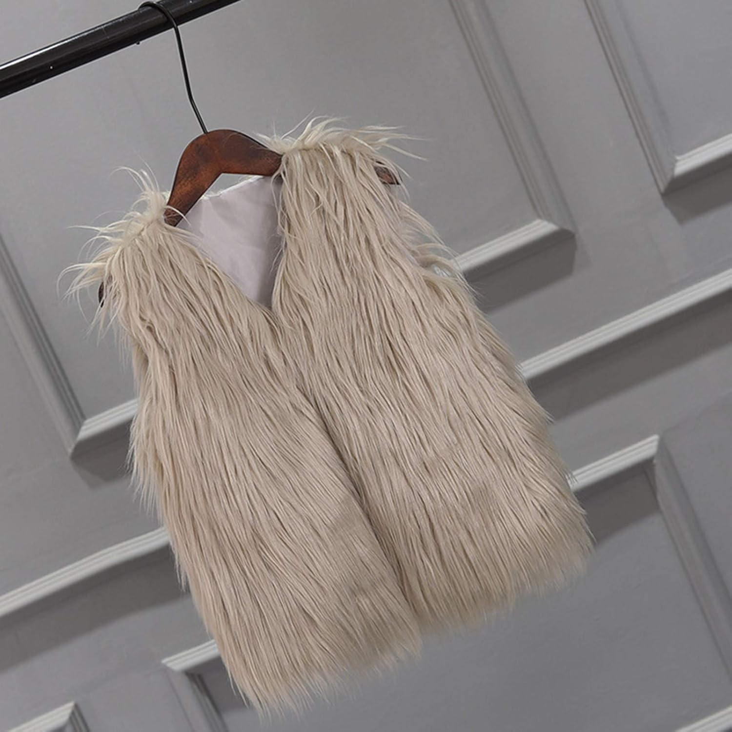 Kids Girls Faux Furry Vest Coat