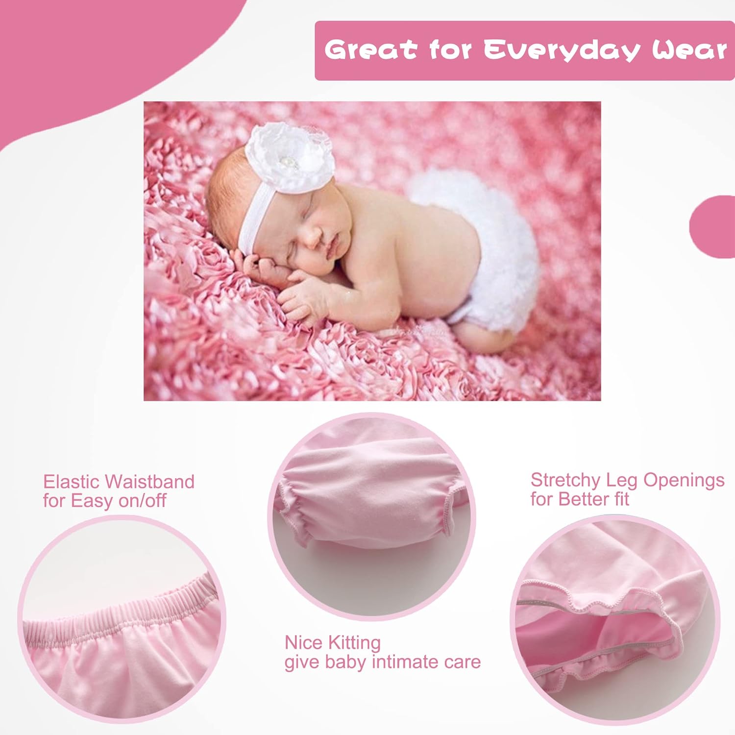 CASM Diaper Covers Bloomers for Babies - Soft Stretchy and Durable