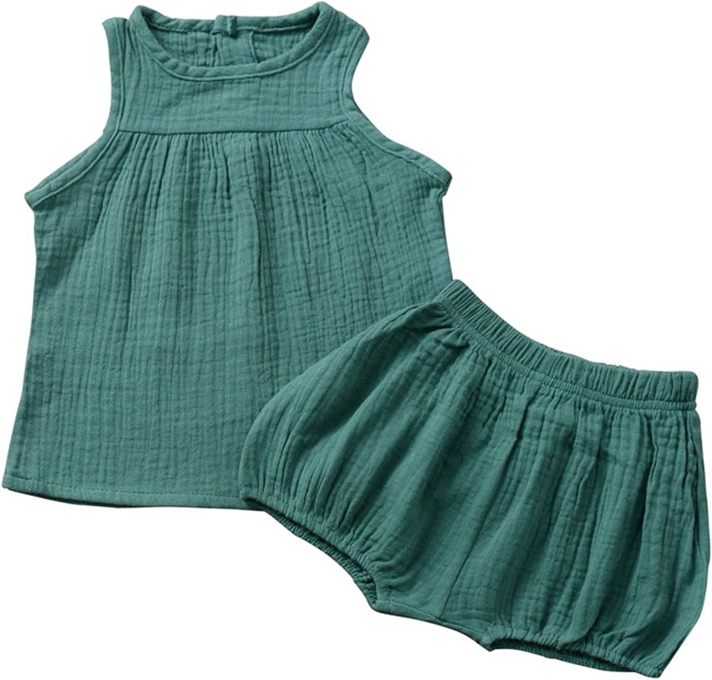 EISHOW 2 Pack Toddler Sleepwear Set Cotton Linen Shorts