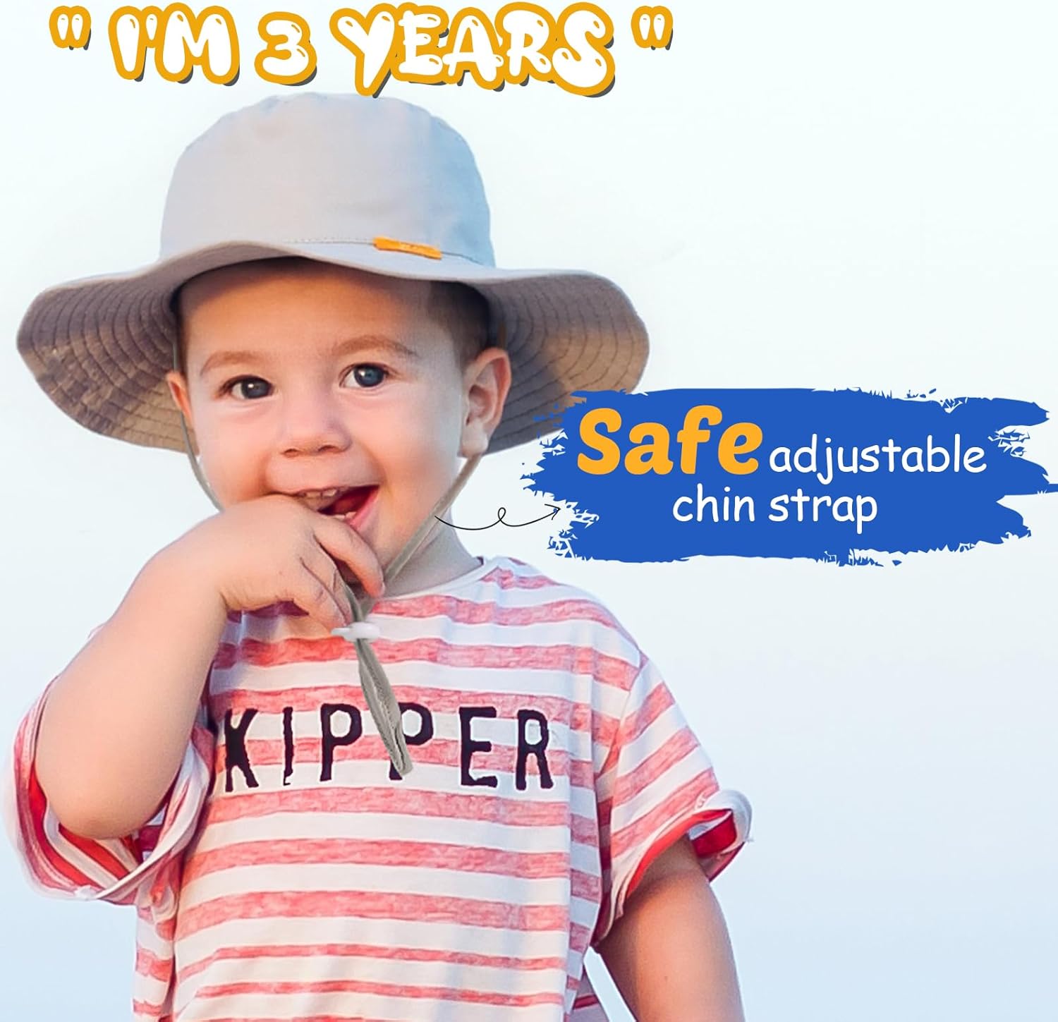 HONGTEYA Baby Sun Hat UPF 50 Toddler Bucket Hat with Adjustable Brim