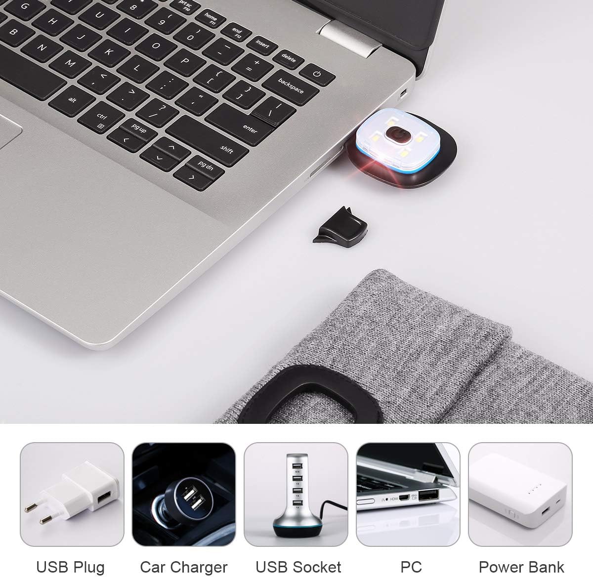 YunTuo LED beanie USB Rechargeable Winter Cap