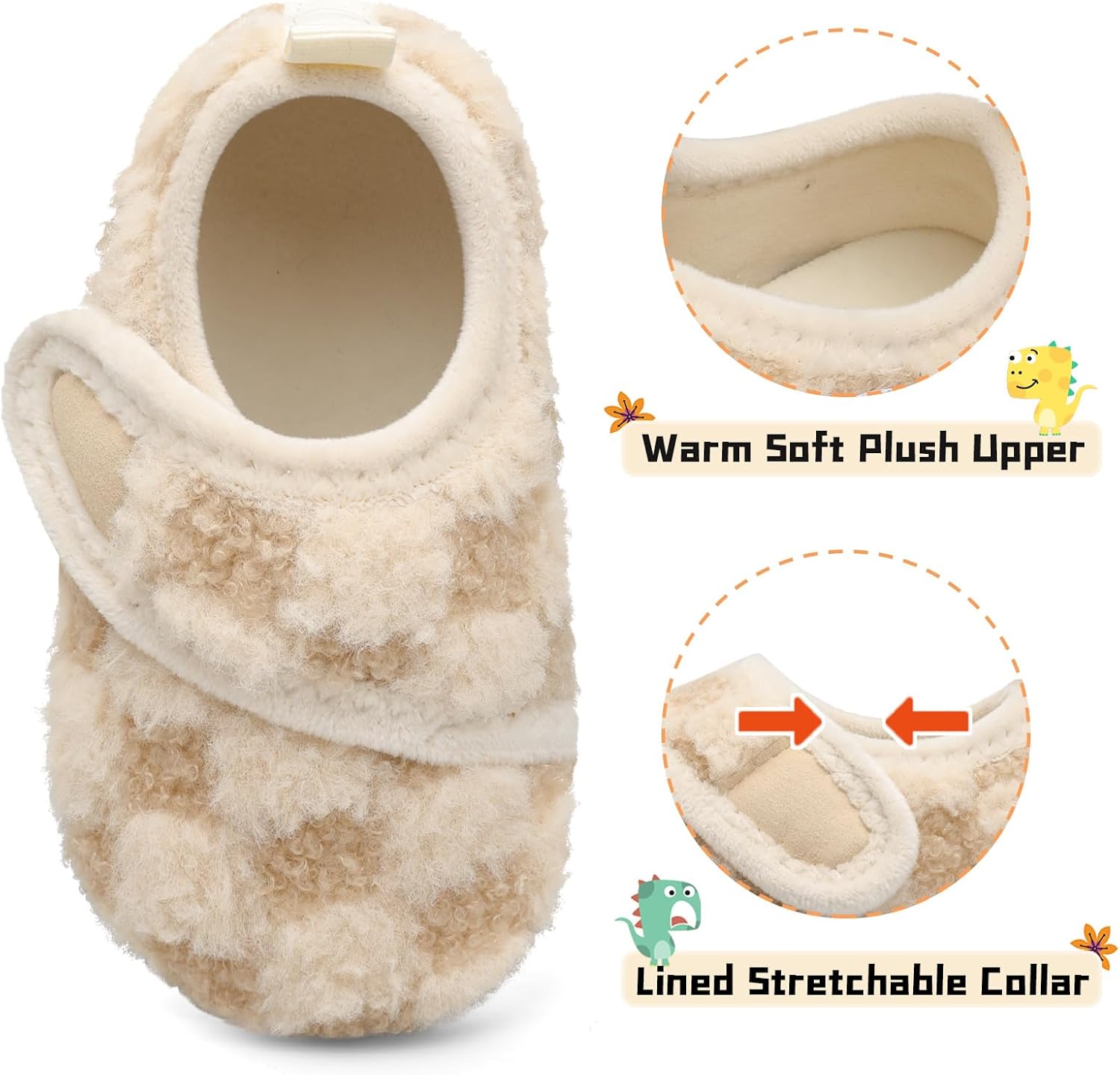 Scurtain Toddler Slippers for Winter Cozy and Safe for Kids