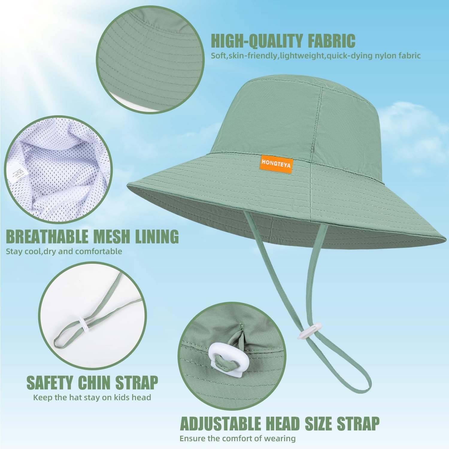 Adjustable ToddlerSun HatUPF50