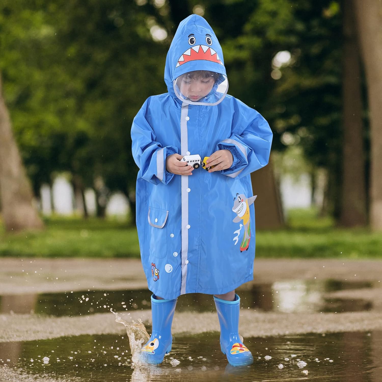 HovkibKids Eco-Friendly Waterproof Rain Jacket for Girls Boys