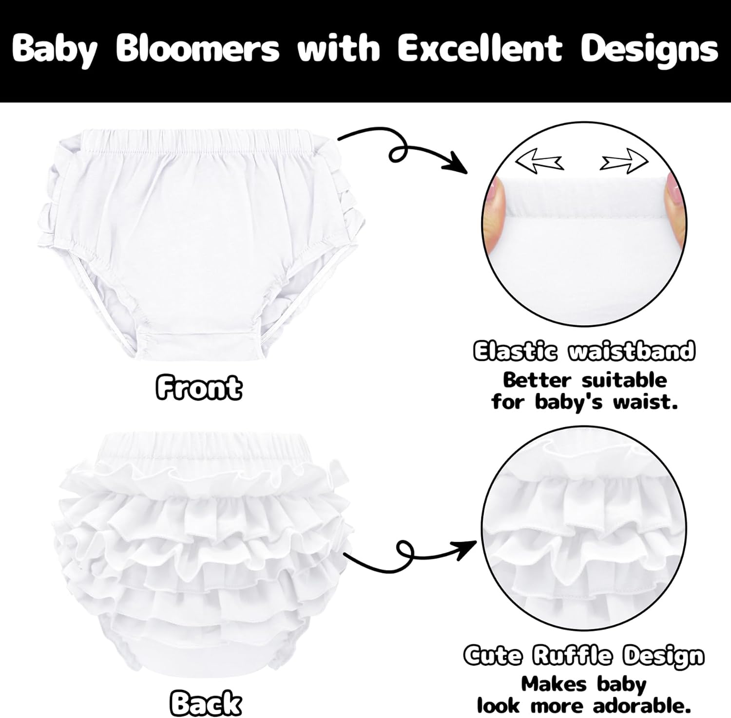 Perfect Diaper Covers for Babies - Olreco Ruffle Bloomers for Girls