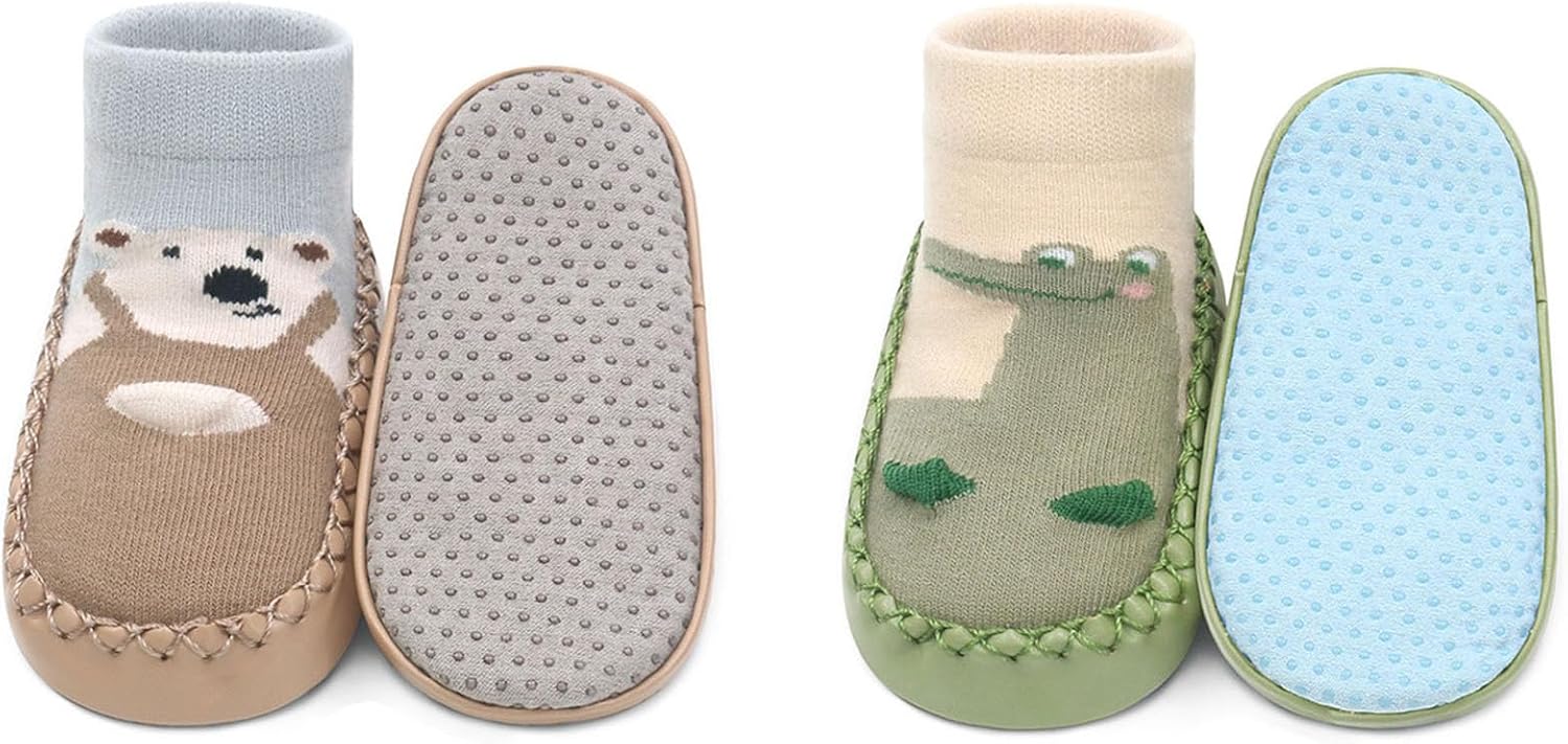 BEHELE Non-Slip Toddler Socks Shoes