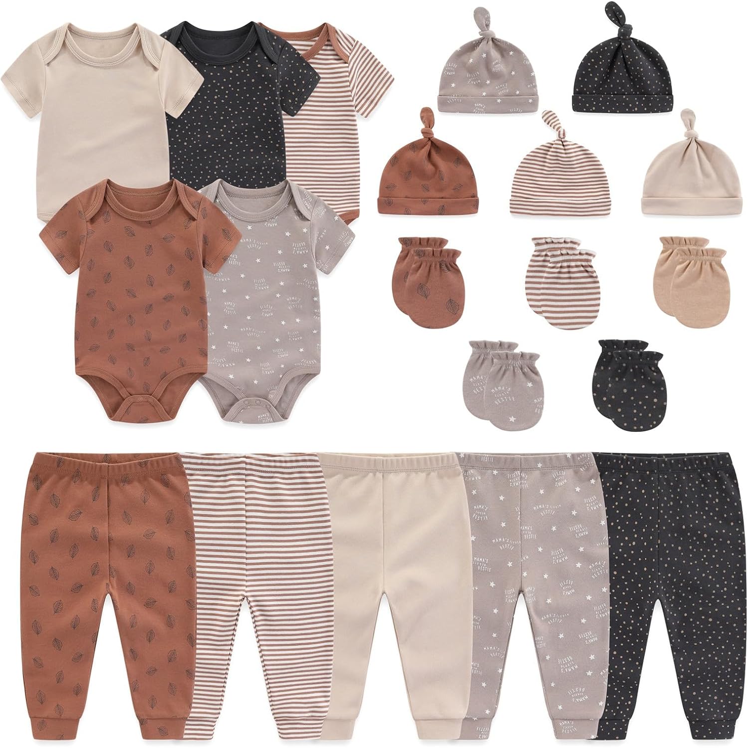 JELYLOVE 20 Pack Unisex Baby Bodysuits Set