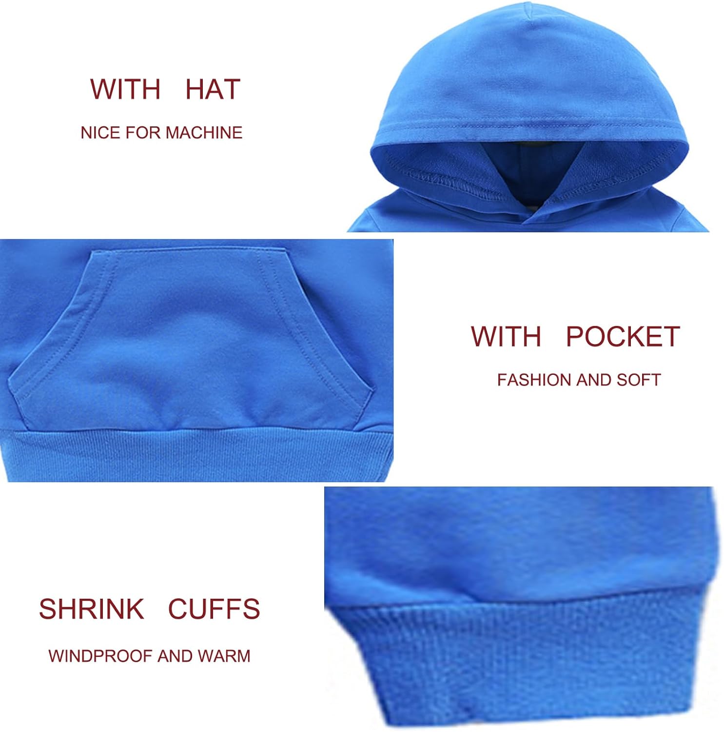 Comfortable solid long sleeve hoodie for kids