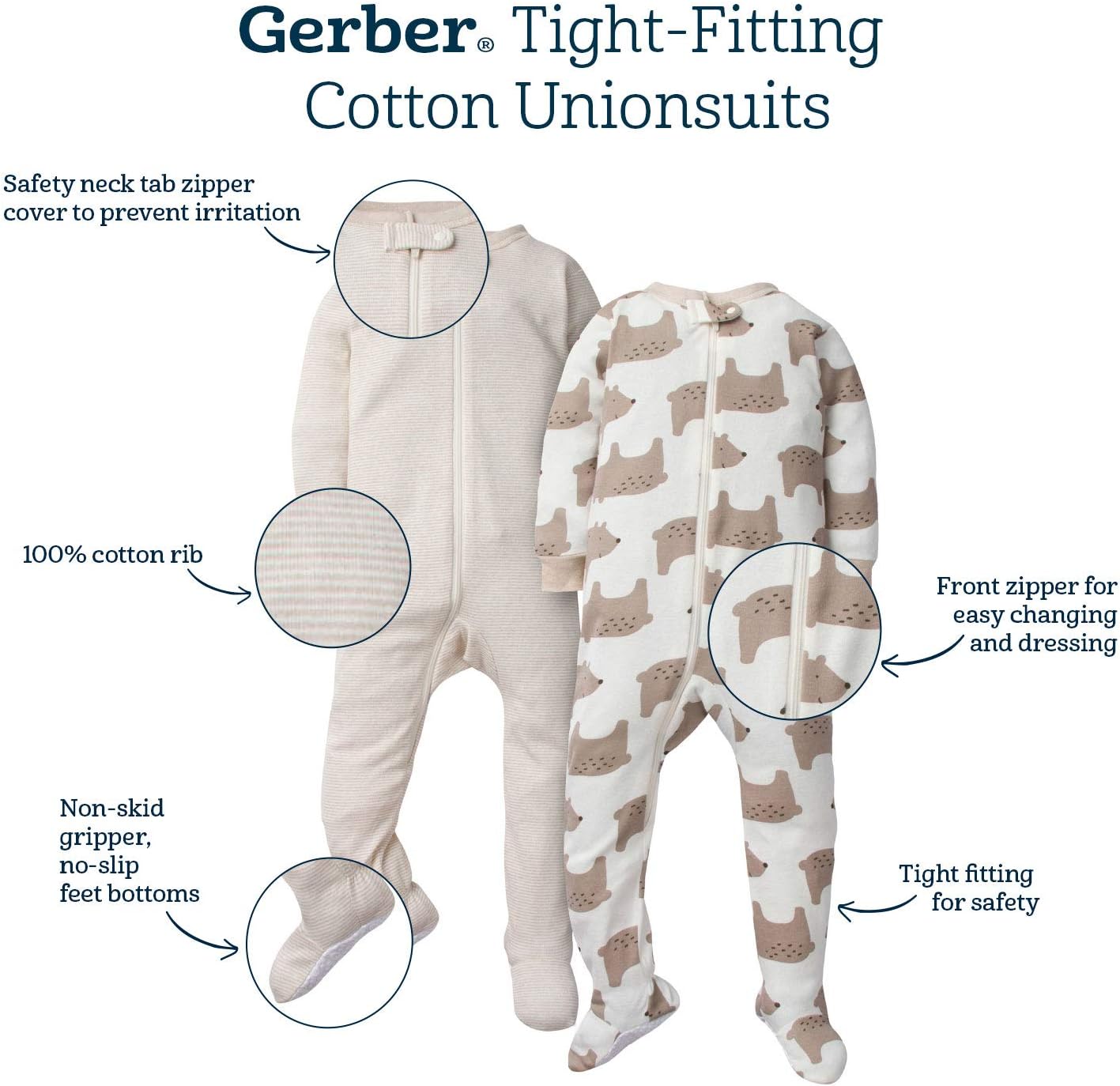 Snug Fit Stylish Pajamas for Baby Girls 2-Pack