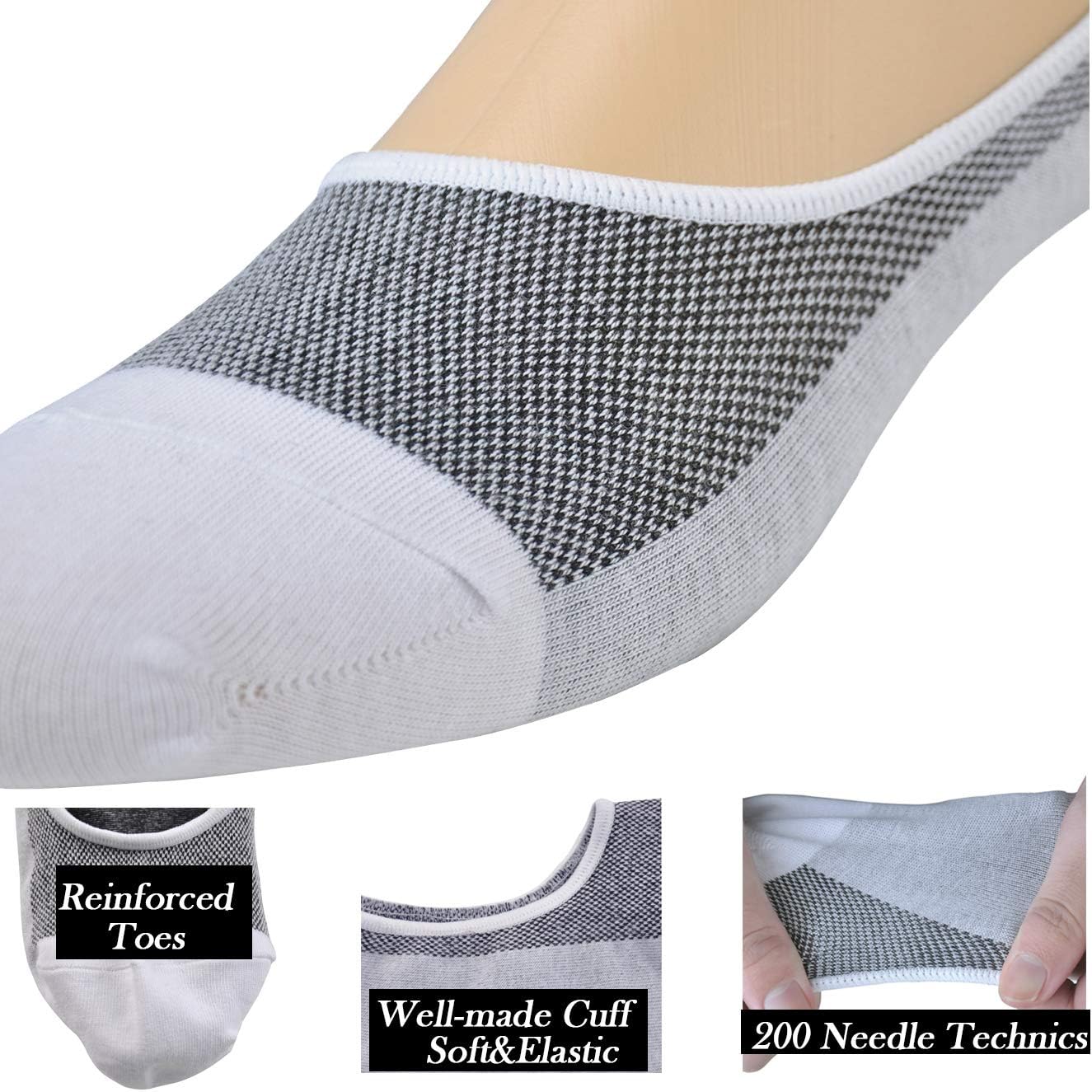 JORMATT No-Show Socks for Men
