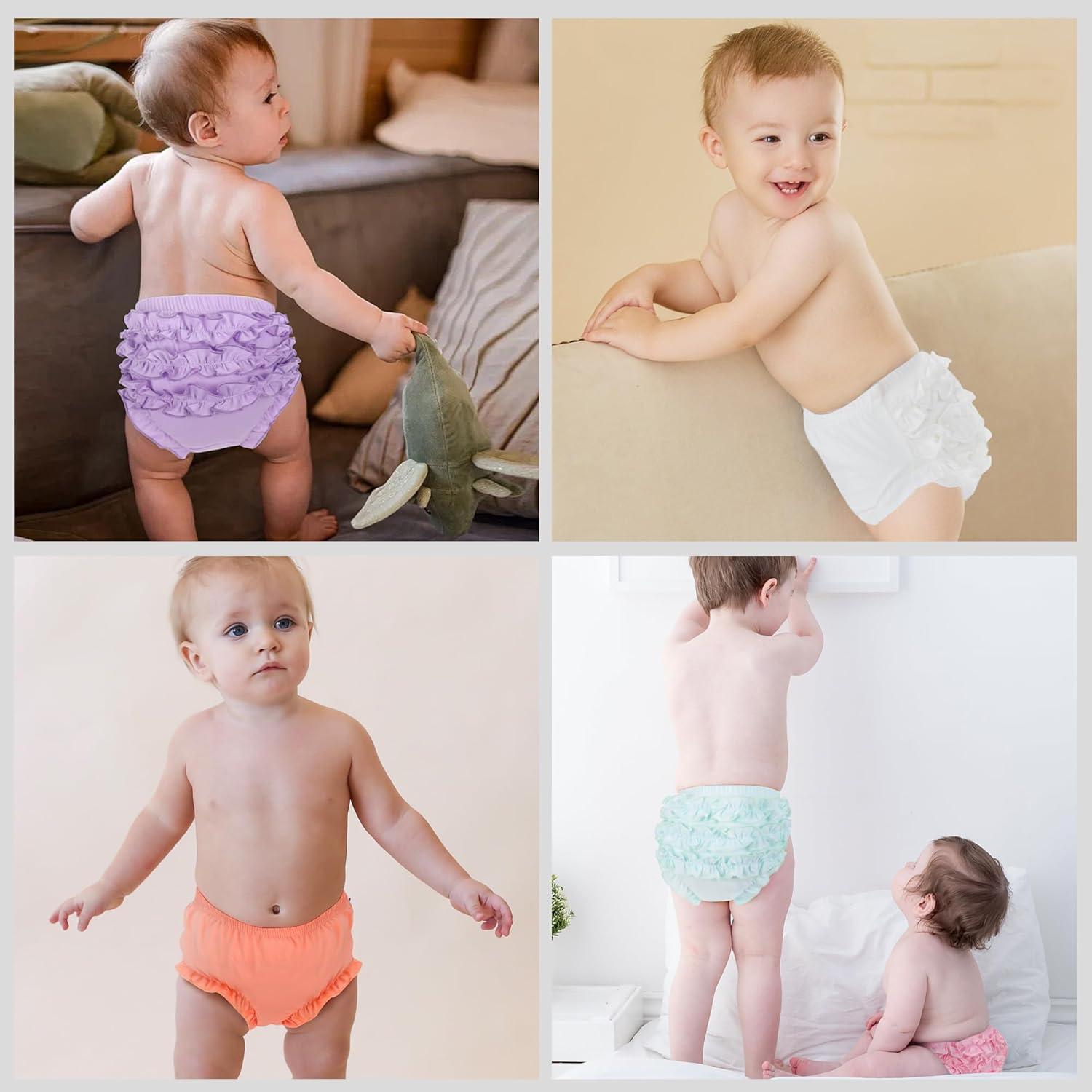 5-Pack Ruffle Diaper Covers for Toddler Girls