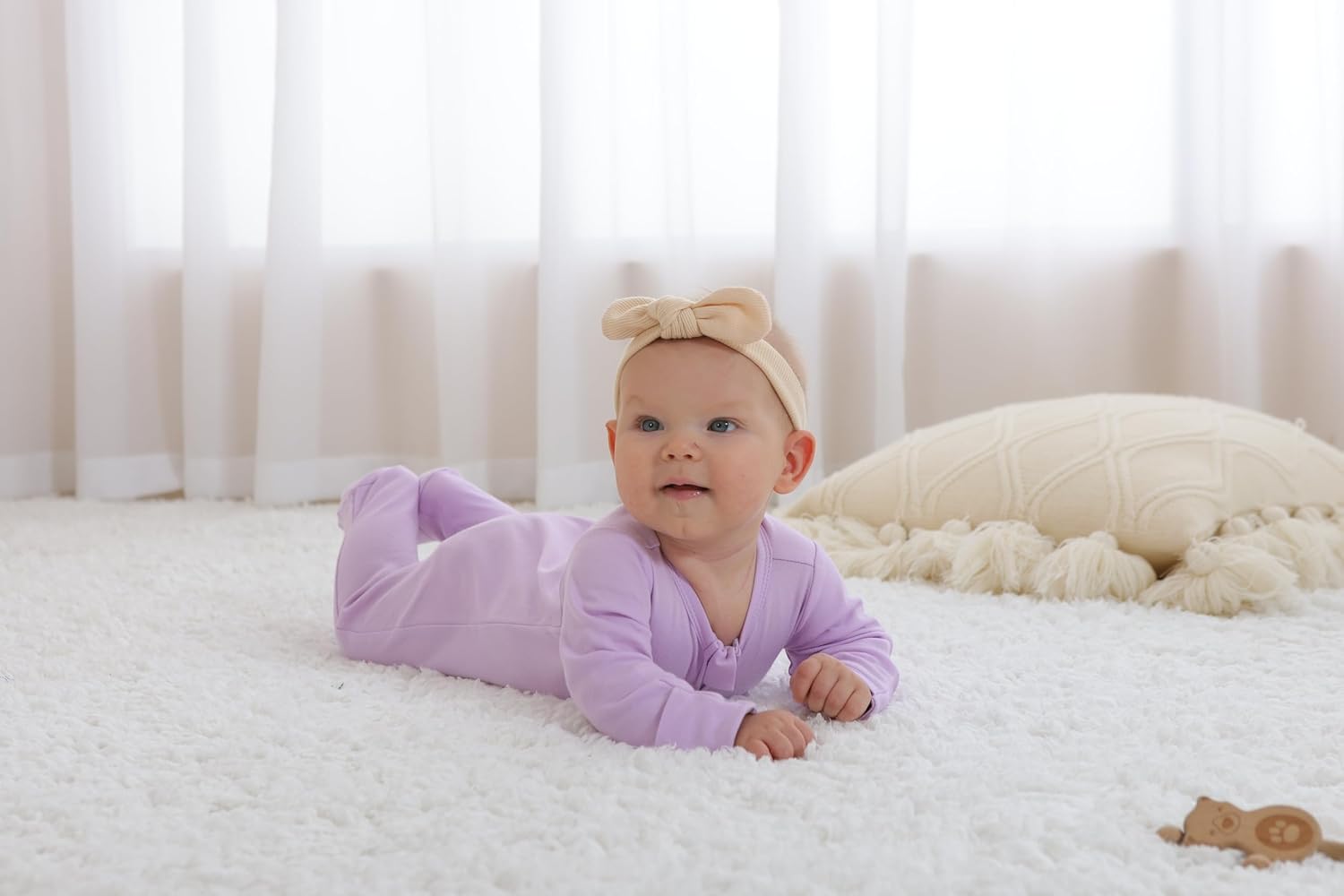 GuineaBabby Footed Long Sleeve Baby Pajamas with Zipper