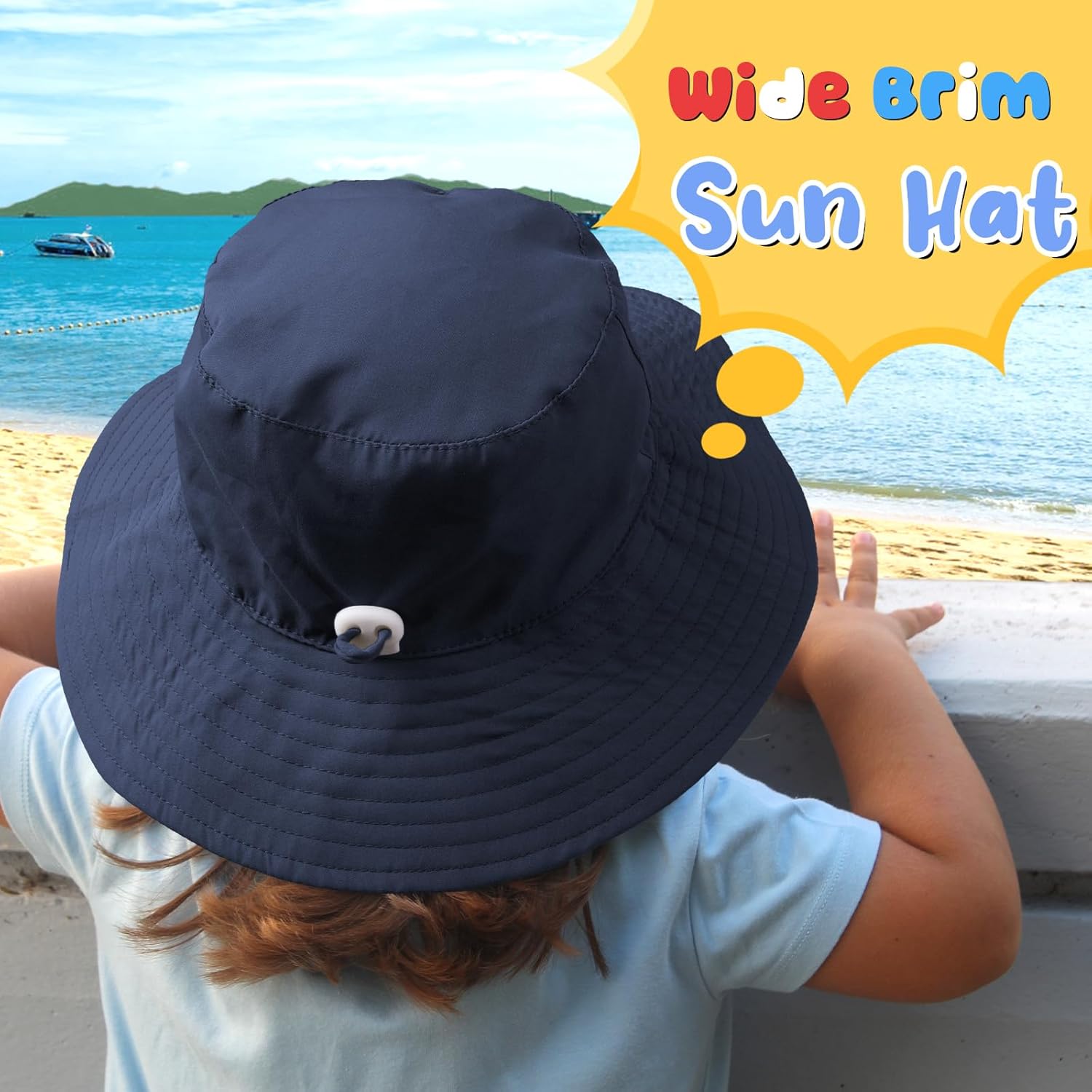 HONGTEYA Baby Sun Hat UPF 50 Toddler Bucket Hat with Adjustable Brim