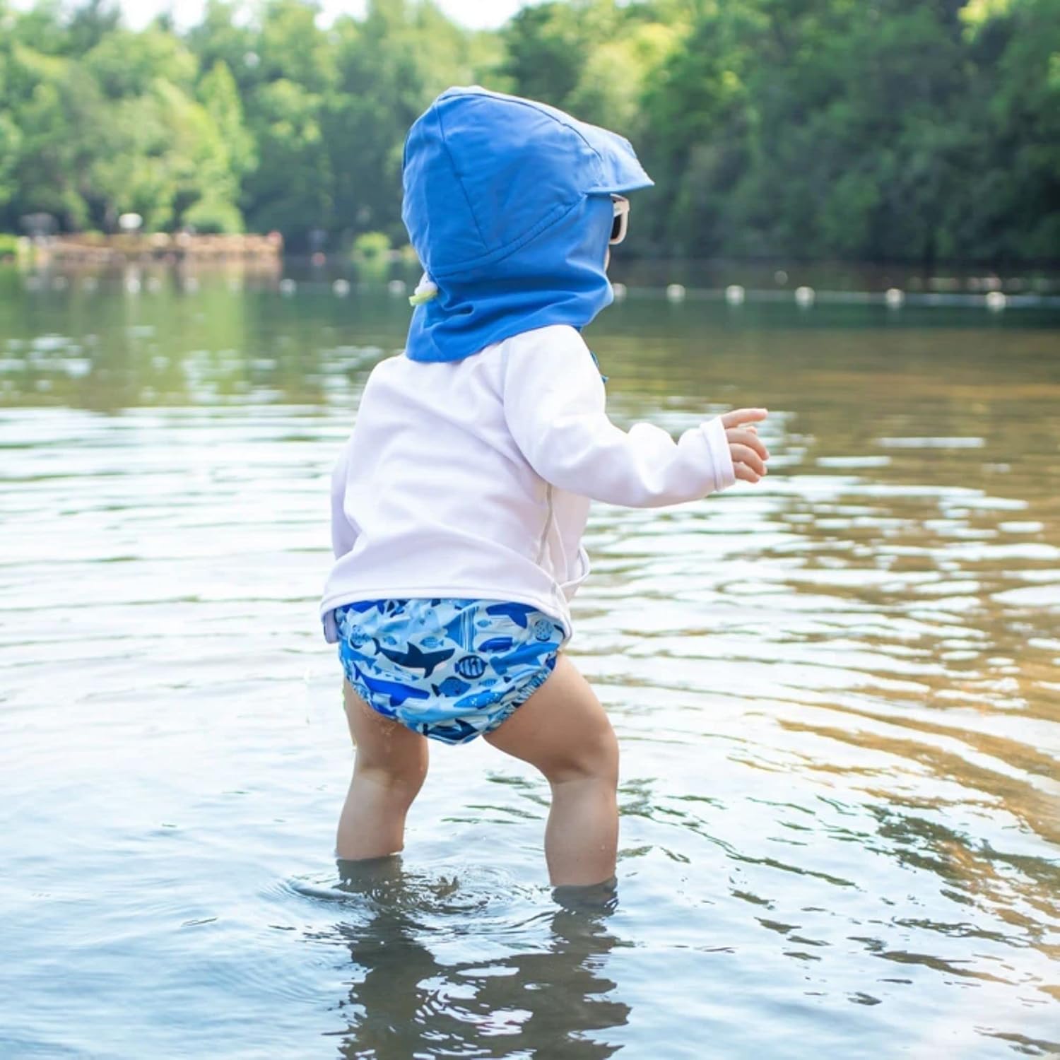 Adjustable Baby UV Flip Protection Swim Hat Washable