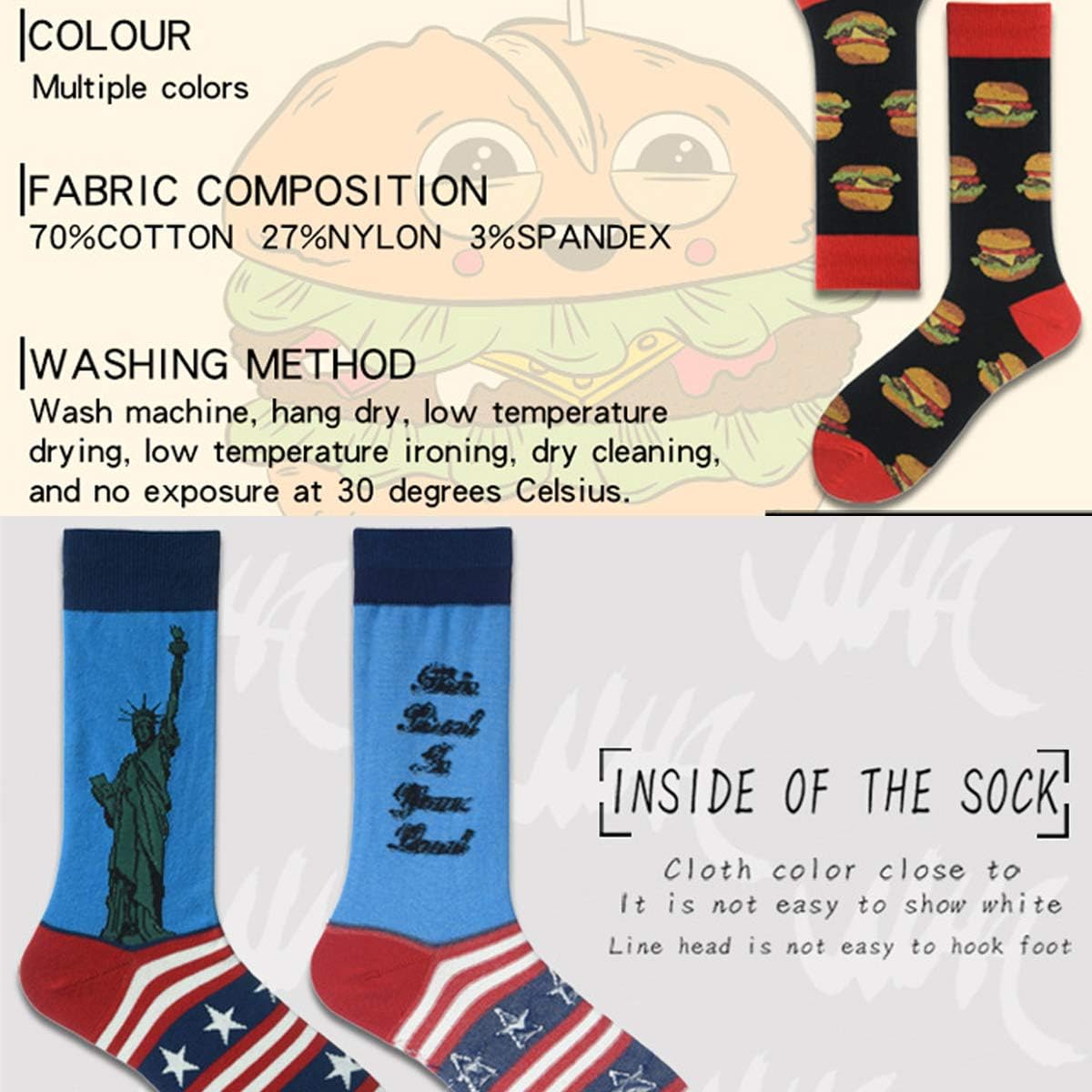 Mens Funny Novelty Cotton Socks Crazy Design