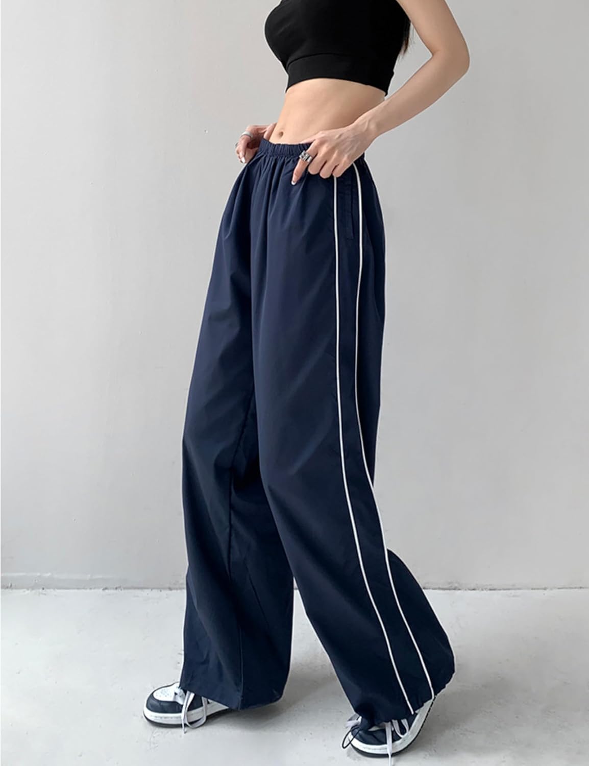 Shebote Womens Y2K Parachute Wide Leg Sweatpants 1