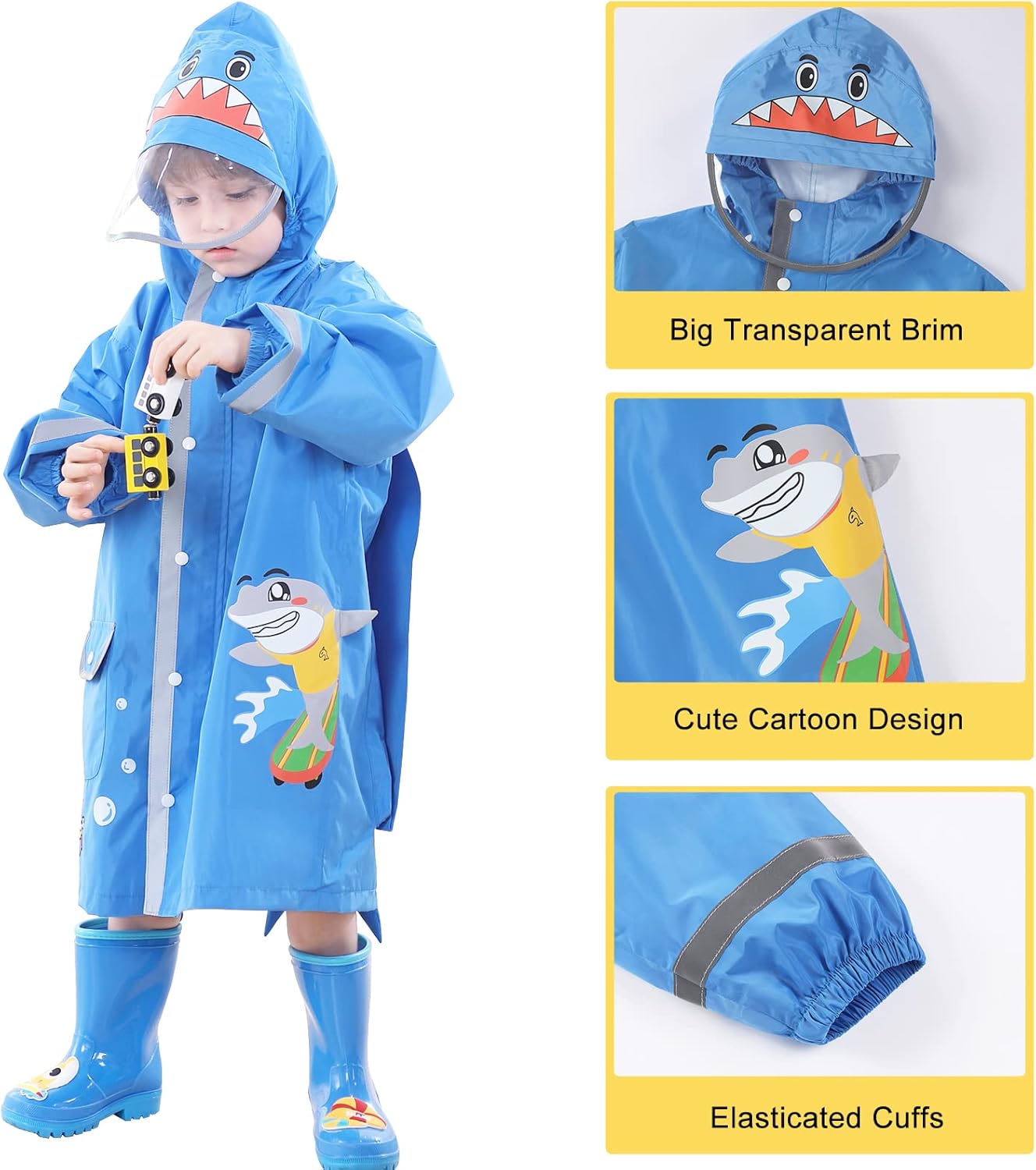HovkibKids Eco-Friendly Waterproof Rain Jacket for Girls Boys