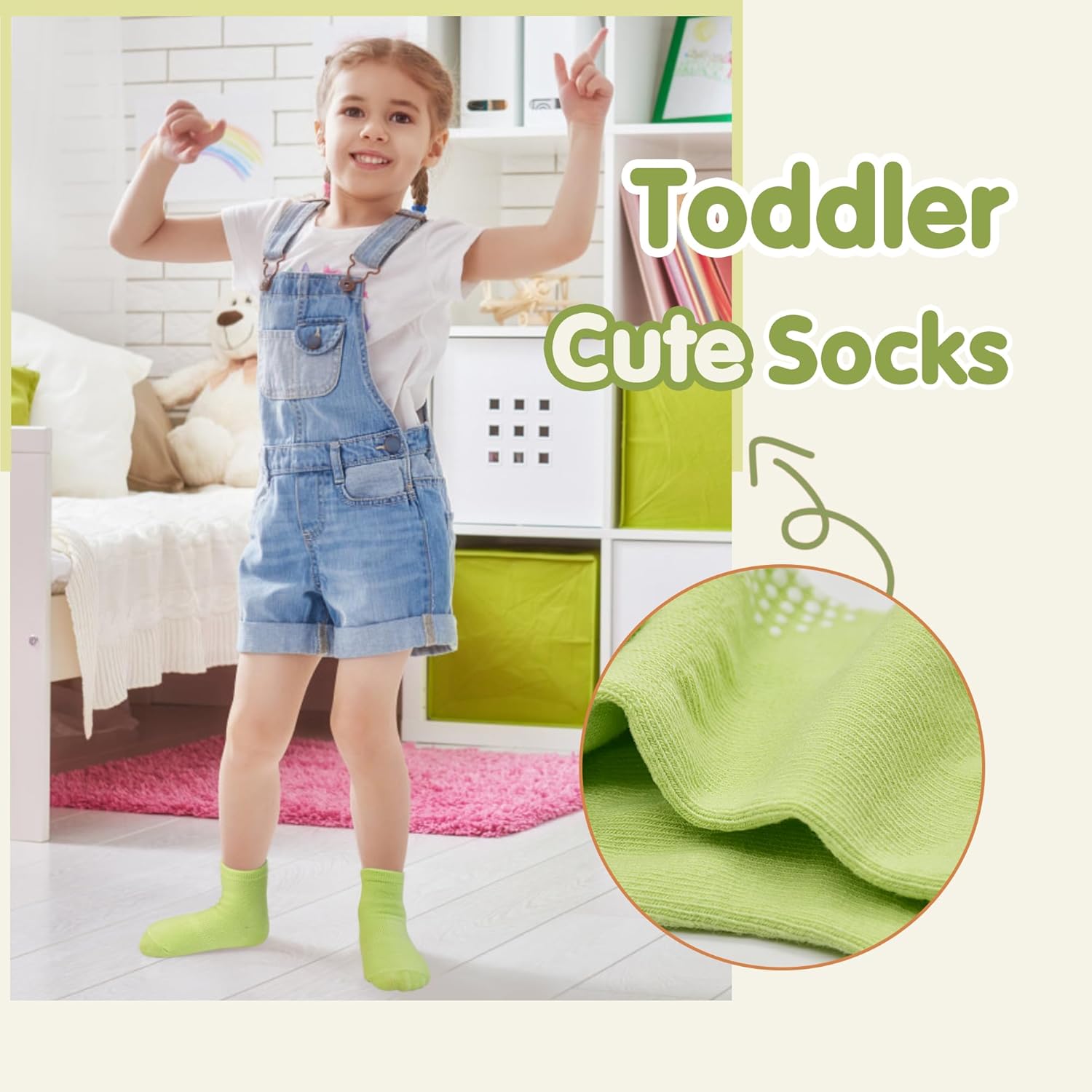 Tphon Toddler Girls Non-Slip Socks for 1-7 Years