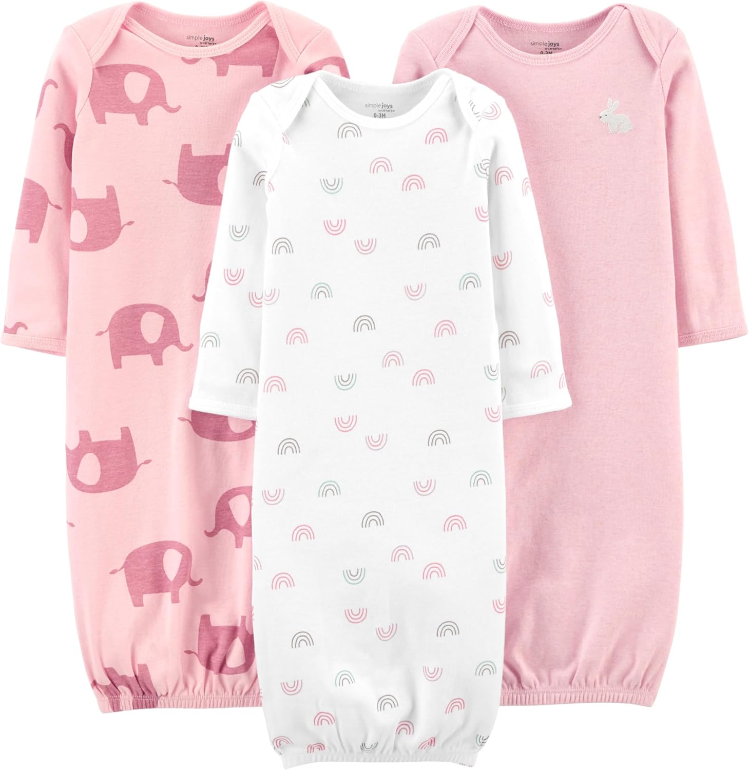 Simple Joys by Carters Baby Girls Super Soft 3-Pack Sleep Gown
