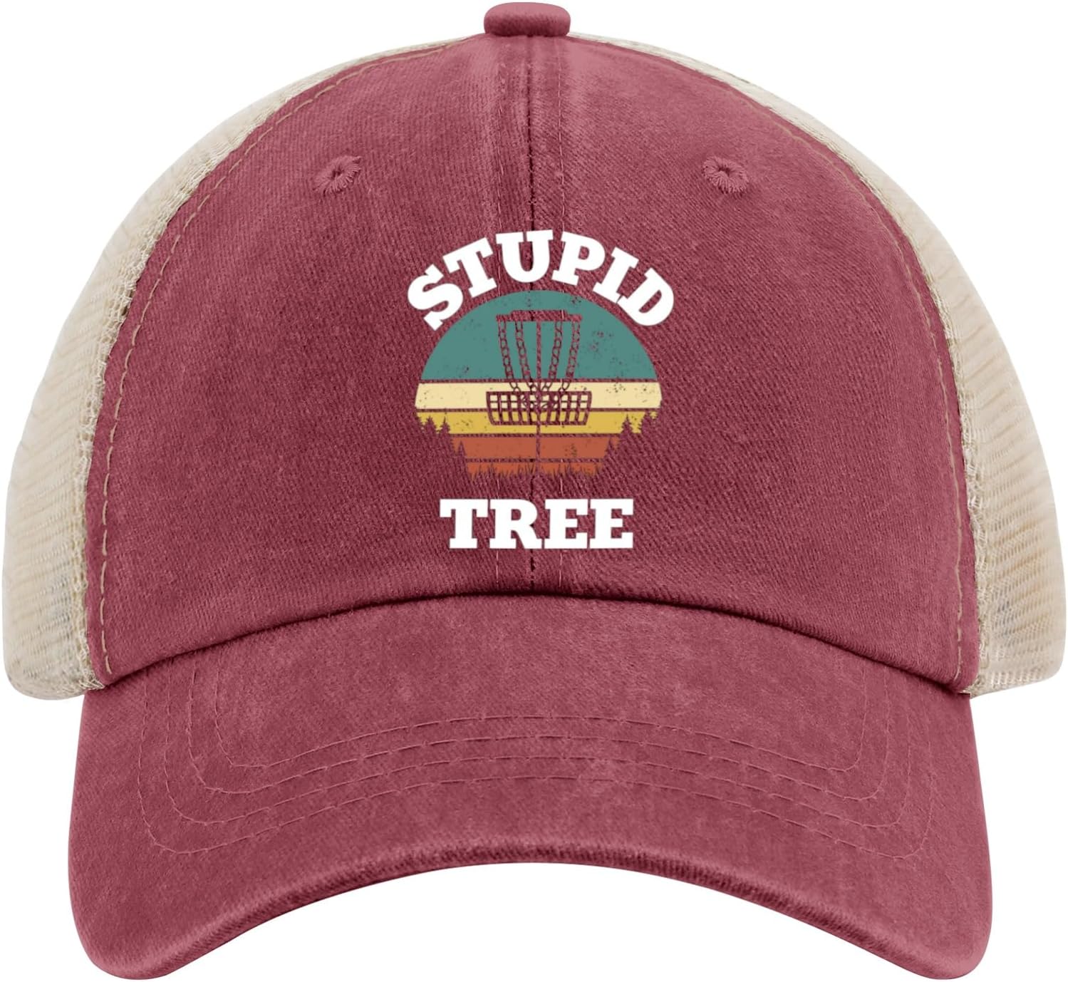 Stupid Tree Disc GolfFunny Trucker Hat Grandpa Gift