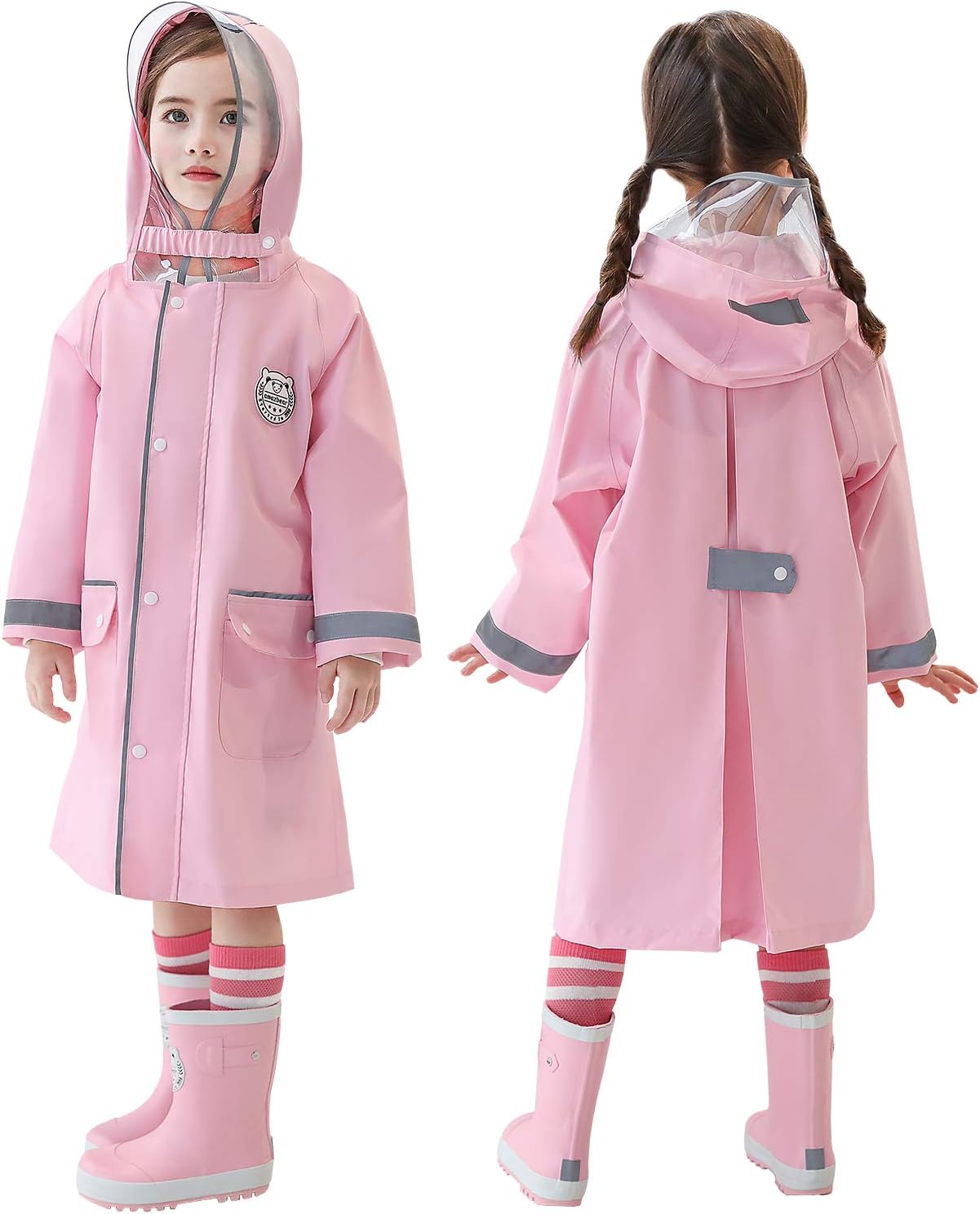 Rain Jacket for Kids Waterproof Reflective