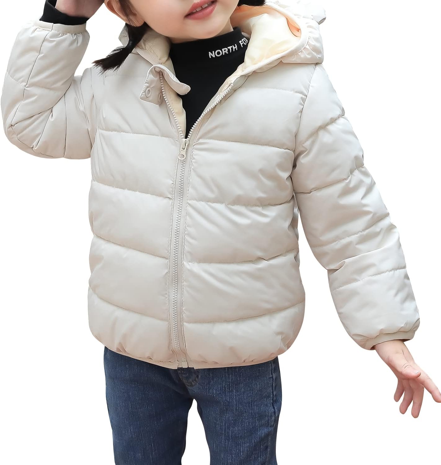 Warm Puffer Coats for Kids Winter Bear Hoods