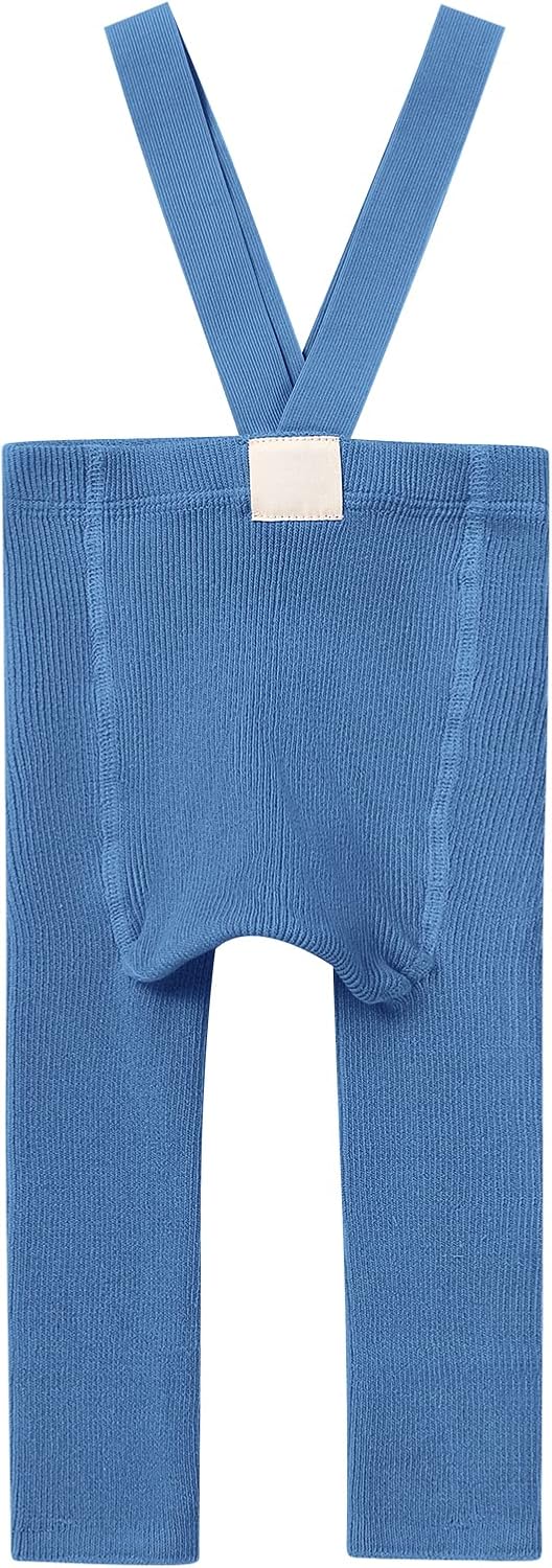 IDOPIP Infant Baby Ribbed Leggings with Suspender Pants Unisex