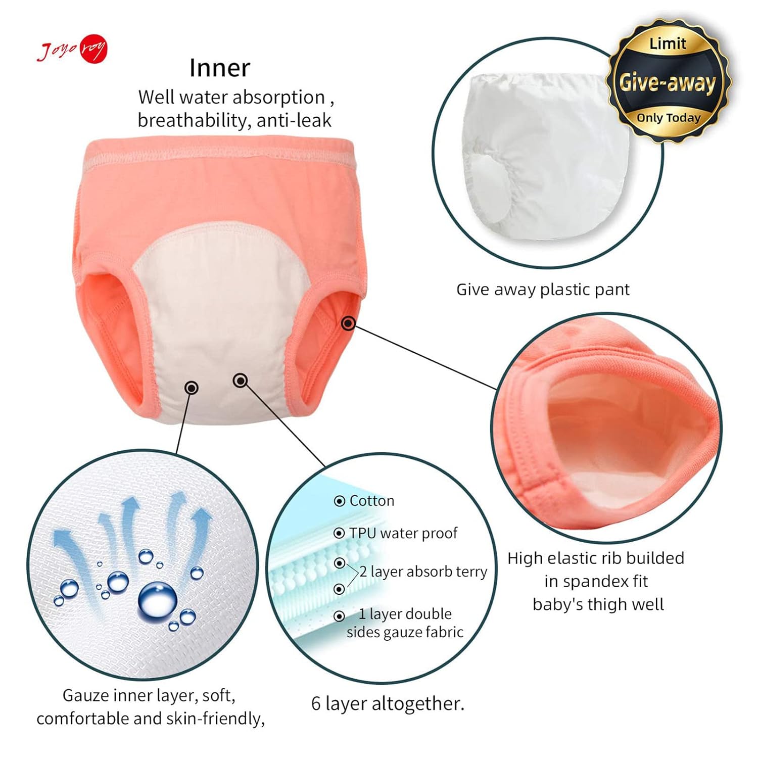 Joyo Roy Potty Training Underwear for Girls 2T