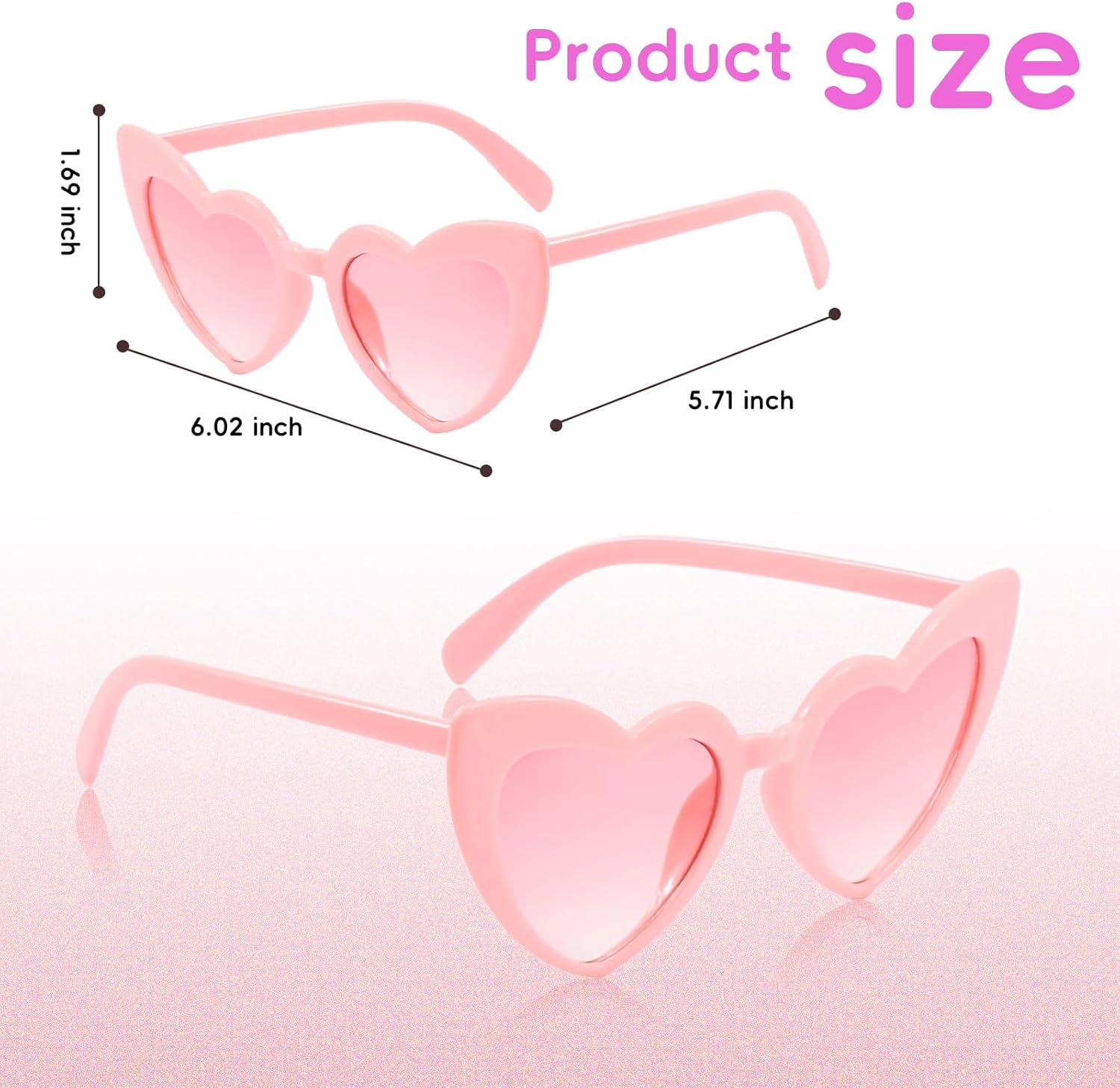 Elegant Heart Sunglasses 1pc